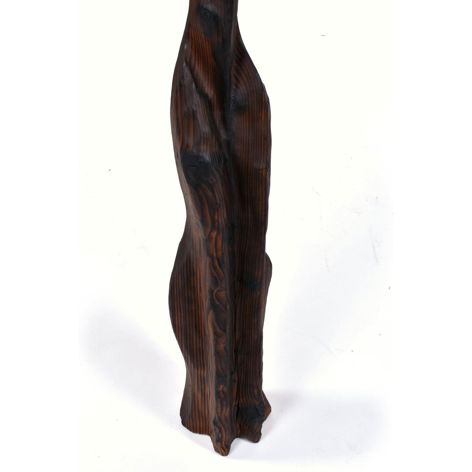 Tall Witco Cedar Wood Carved Siamese Tiki Cat Sculpture 1