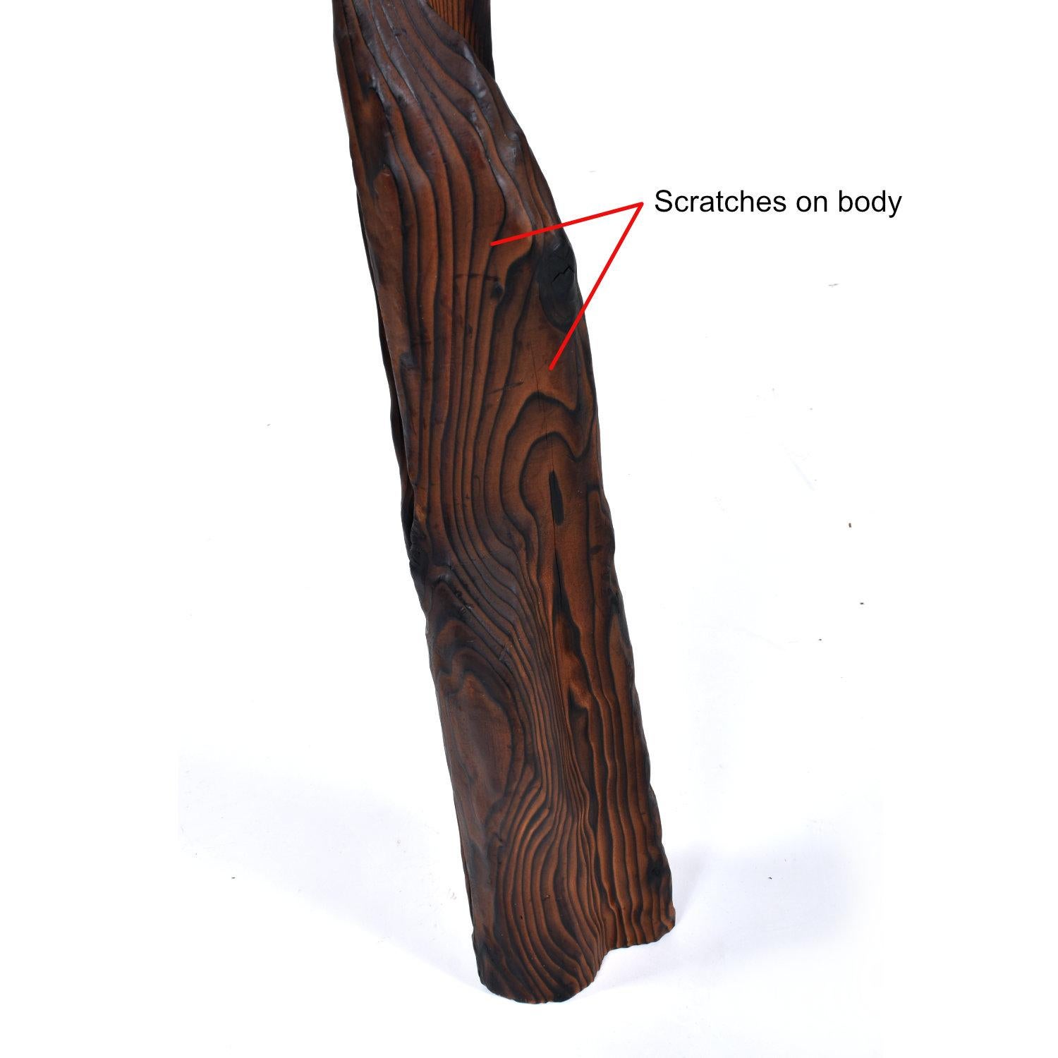 Tall Witco Cedar Wood Carved Siamese Tiki Cat Sculpture 2