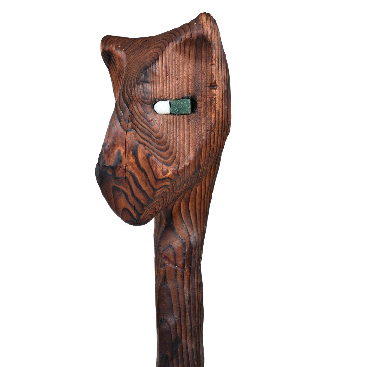 Impressive witco carved cedar Siamese cat tiki sculpture. This wood carved animal was possibly the inspiration behind the character “Meathead” in the film Meatballs 2. There are a few models of Witco cats out there… this is perhaps the most graceful