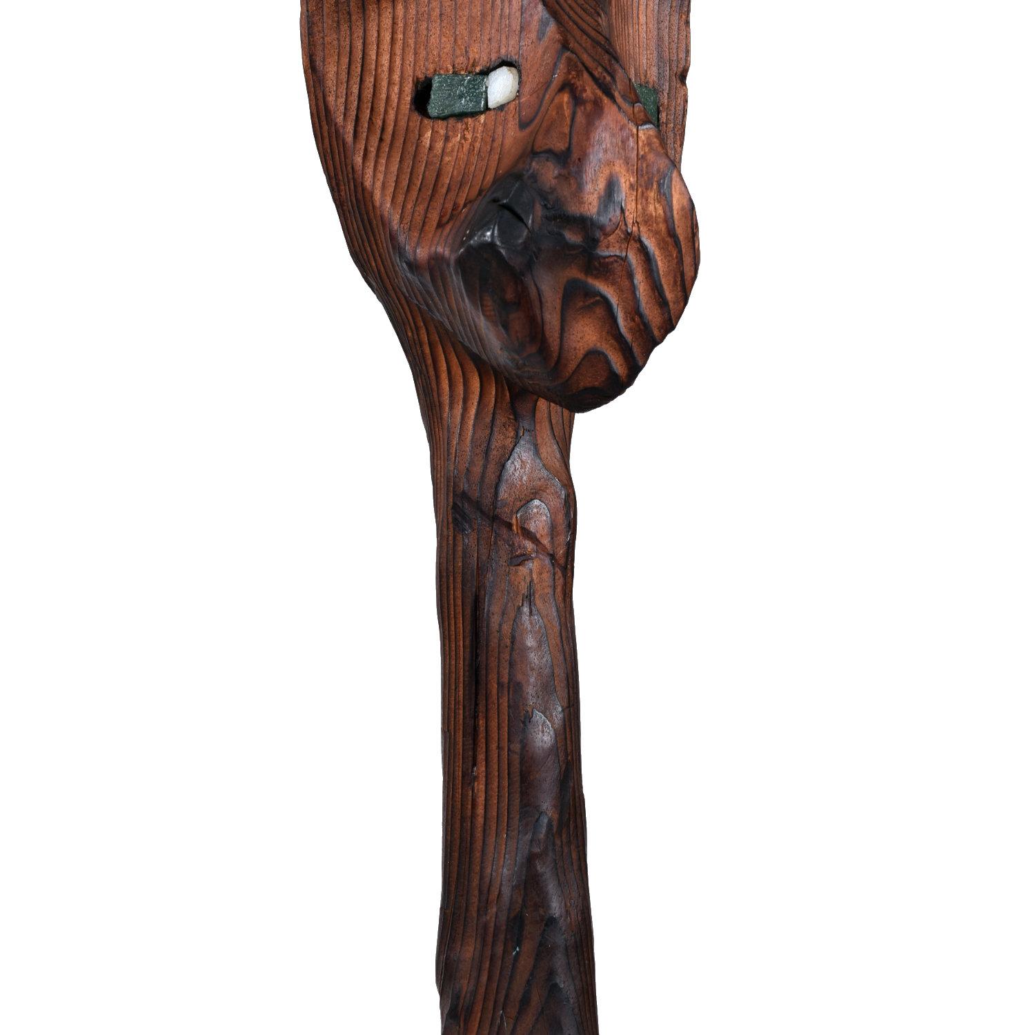 Mid-20th Century Tall Witco Cedar Wood Carved Siamese Tiki Cat Sculpture