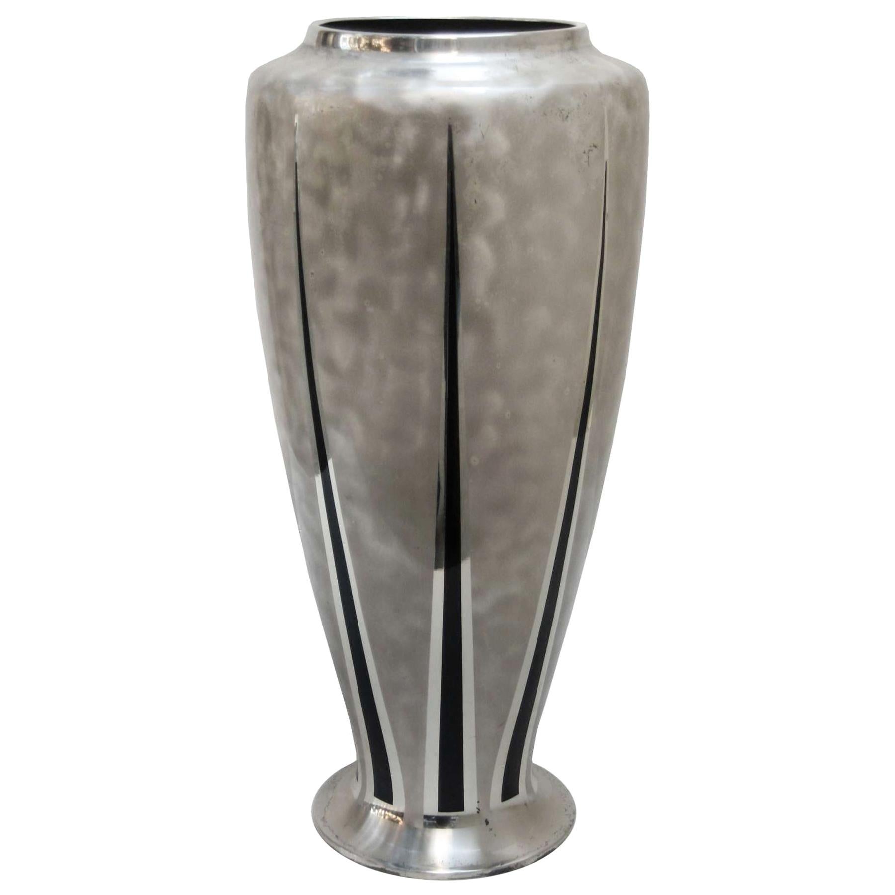 Tall WMF Ikora Art Deco Mixed Metal Vase