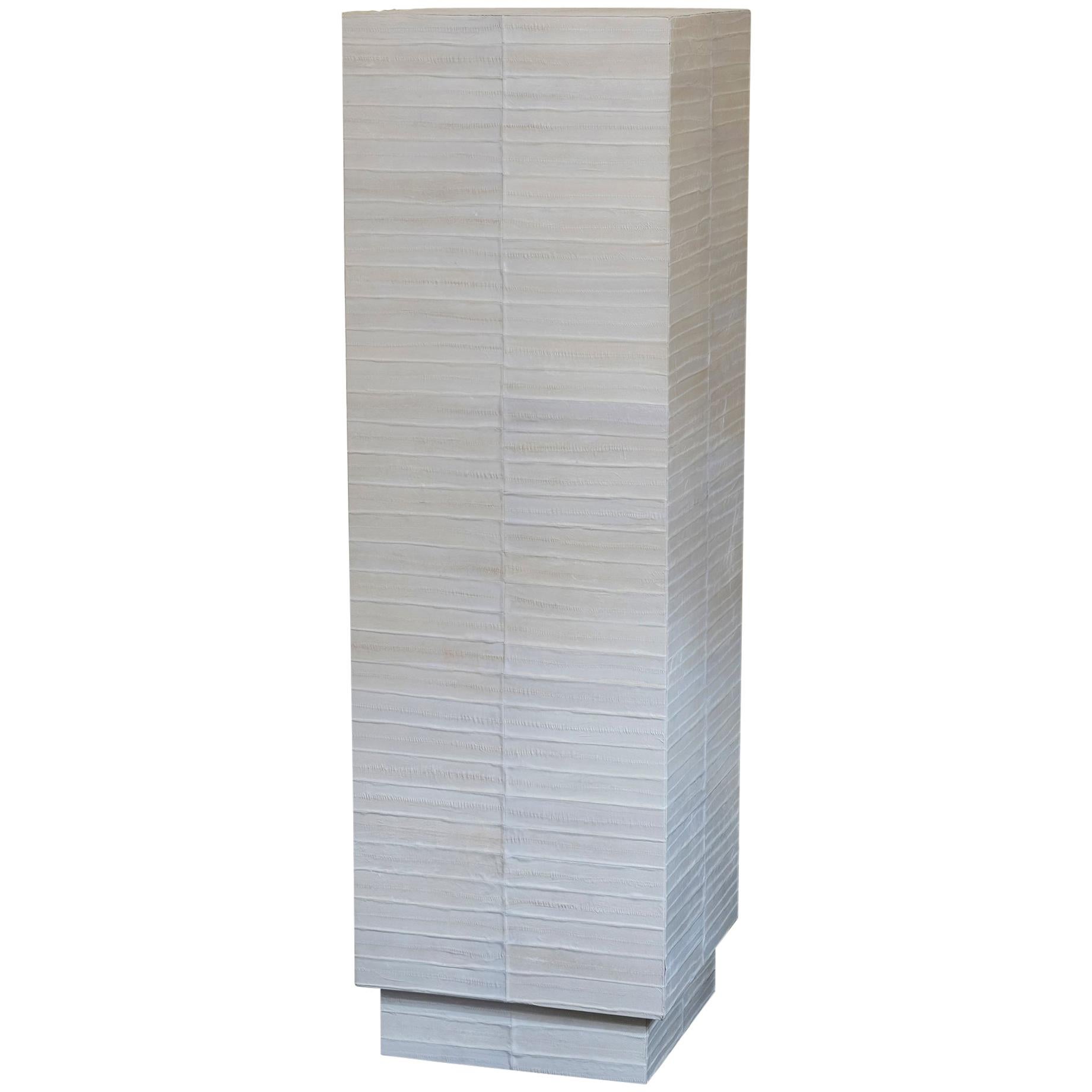 Tall Wood and Ivory Eel Skin Flair Edition Contemporary Pedestal, Italy 2019