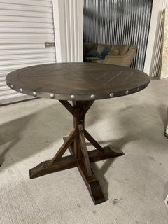 Tall Wood Round Drinks or Bar Table, 21st century