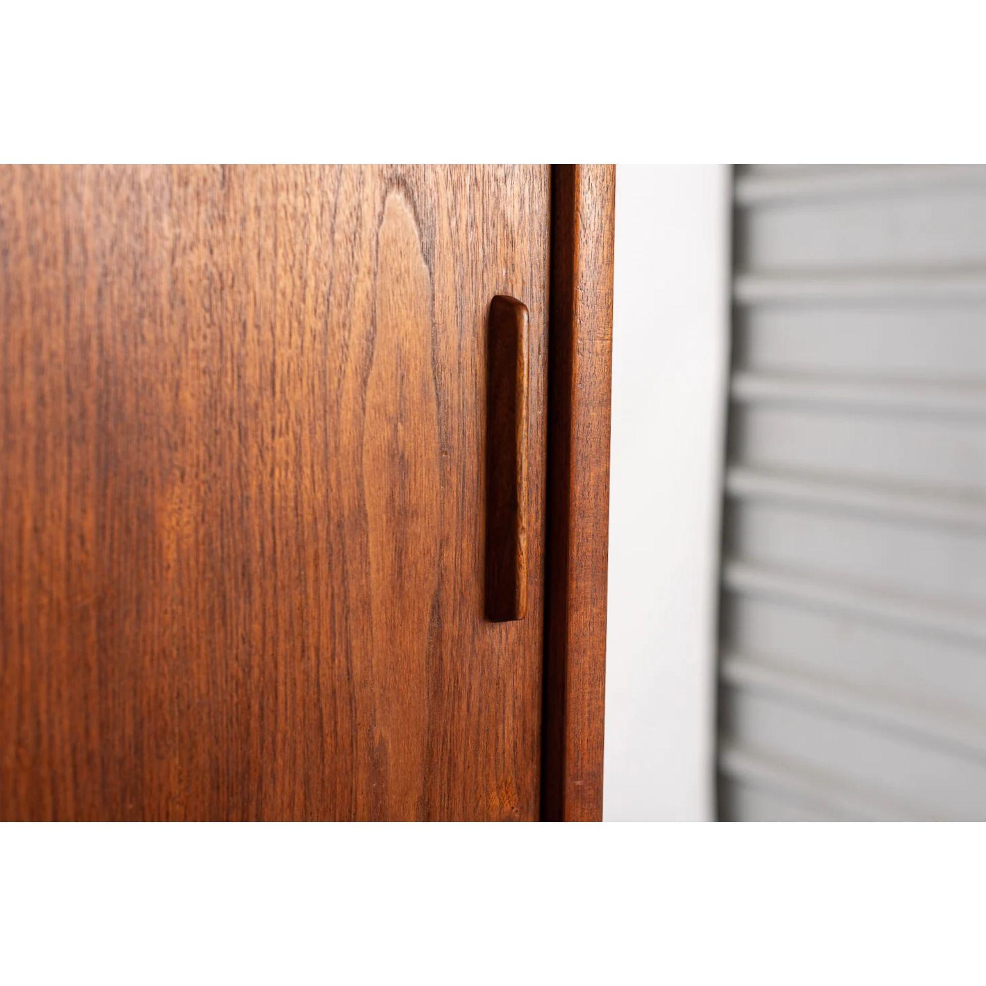 Tall Wood Storage Cabinet in Walnut by Jens Risom 2