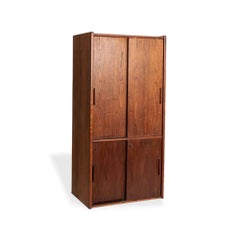 Tall Wood Storage Cabinet in Walnut by Jens Risom