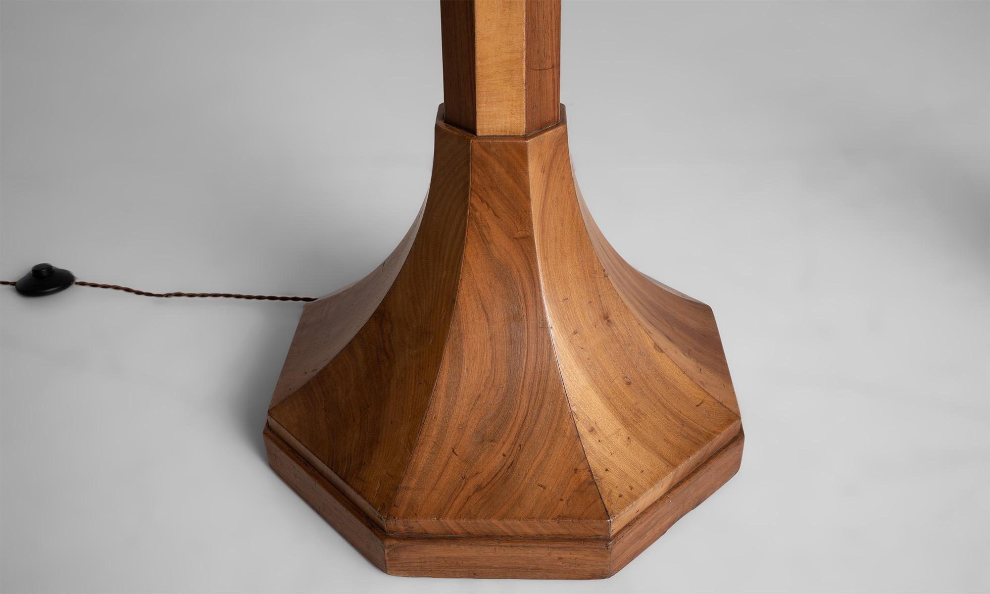 20th Century Tall Wooden Floor Lamps, England, circa 1950