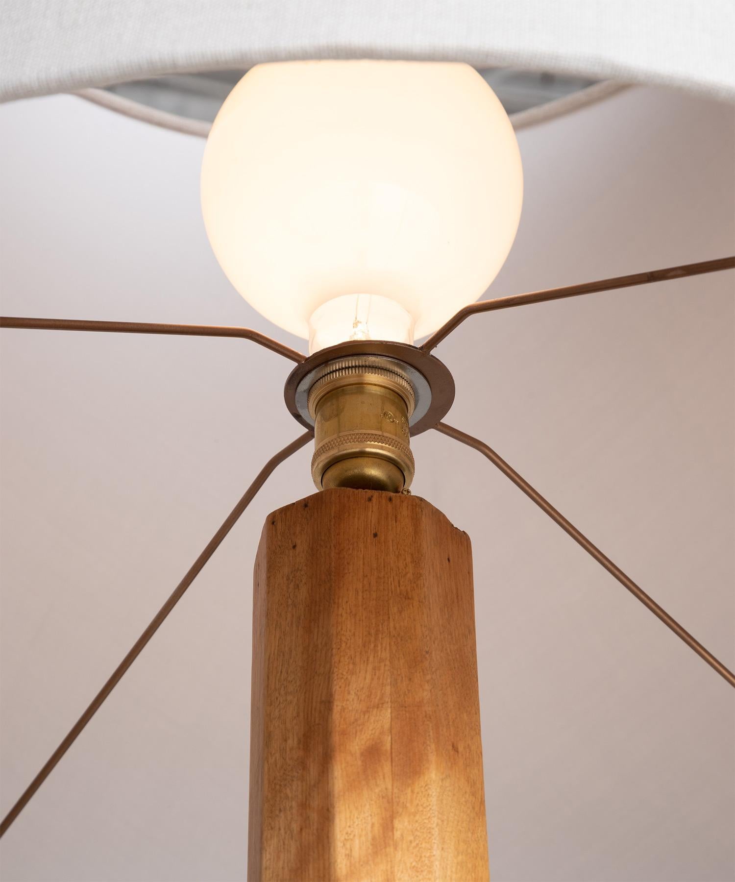 Tall Wooden Floor Lamps, England, circa 1950 1