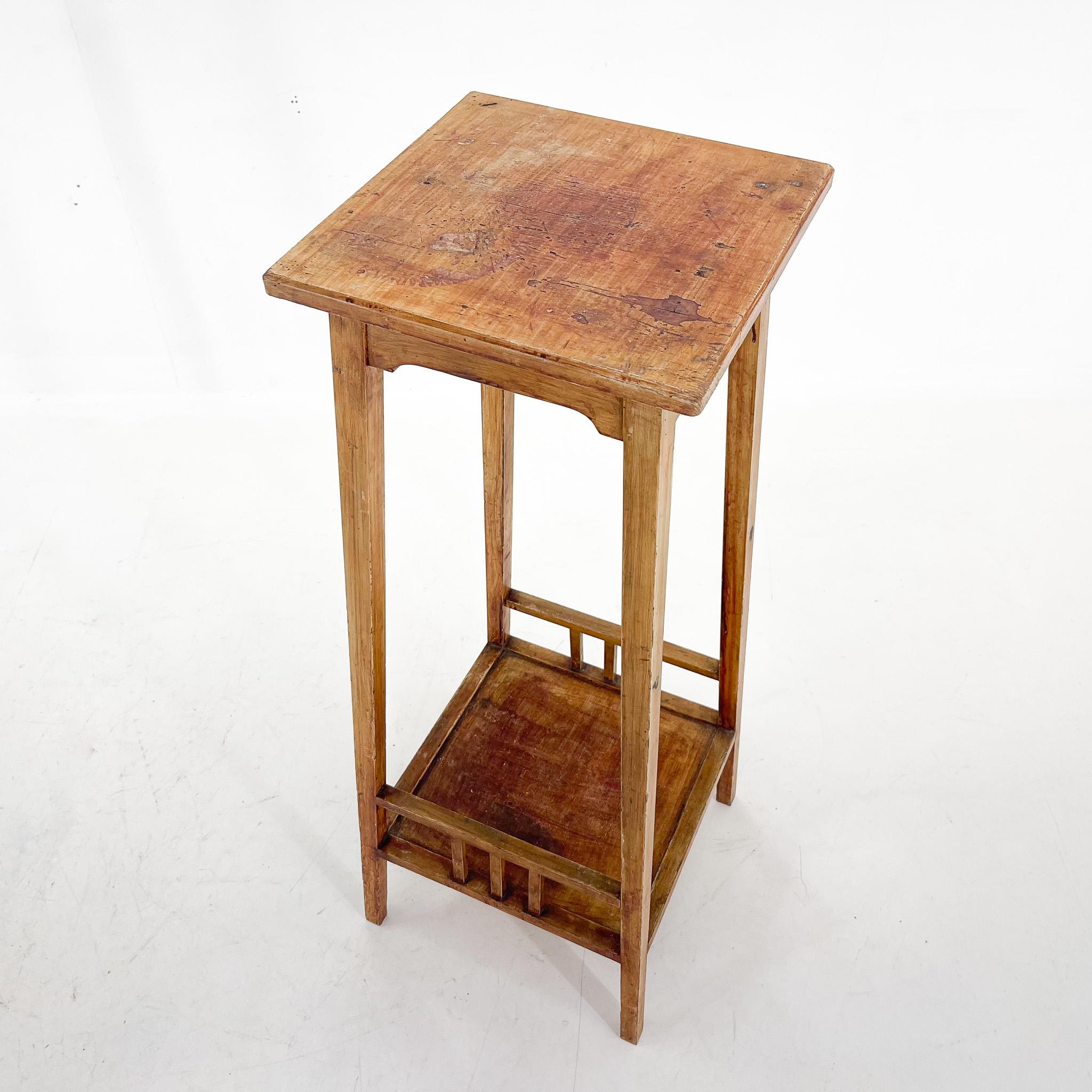 Tall Wooden Plant Stand, 1930s For Sale 1