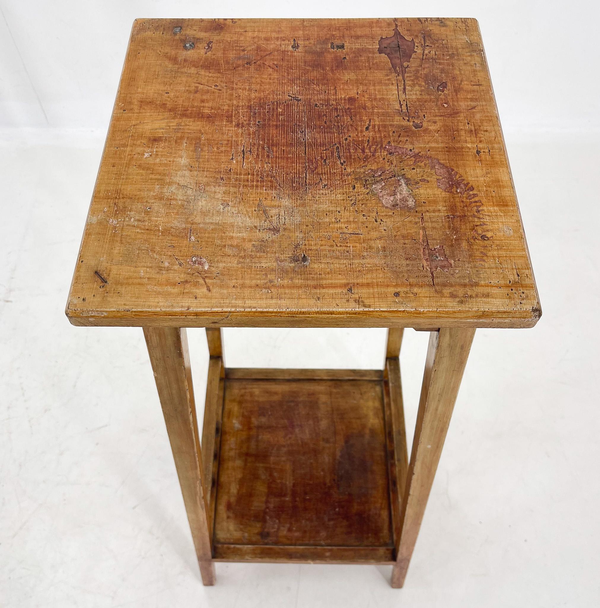 Tall Wooden Plant Stand, 1930s For Sale 2