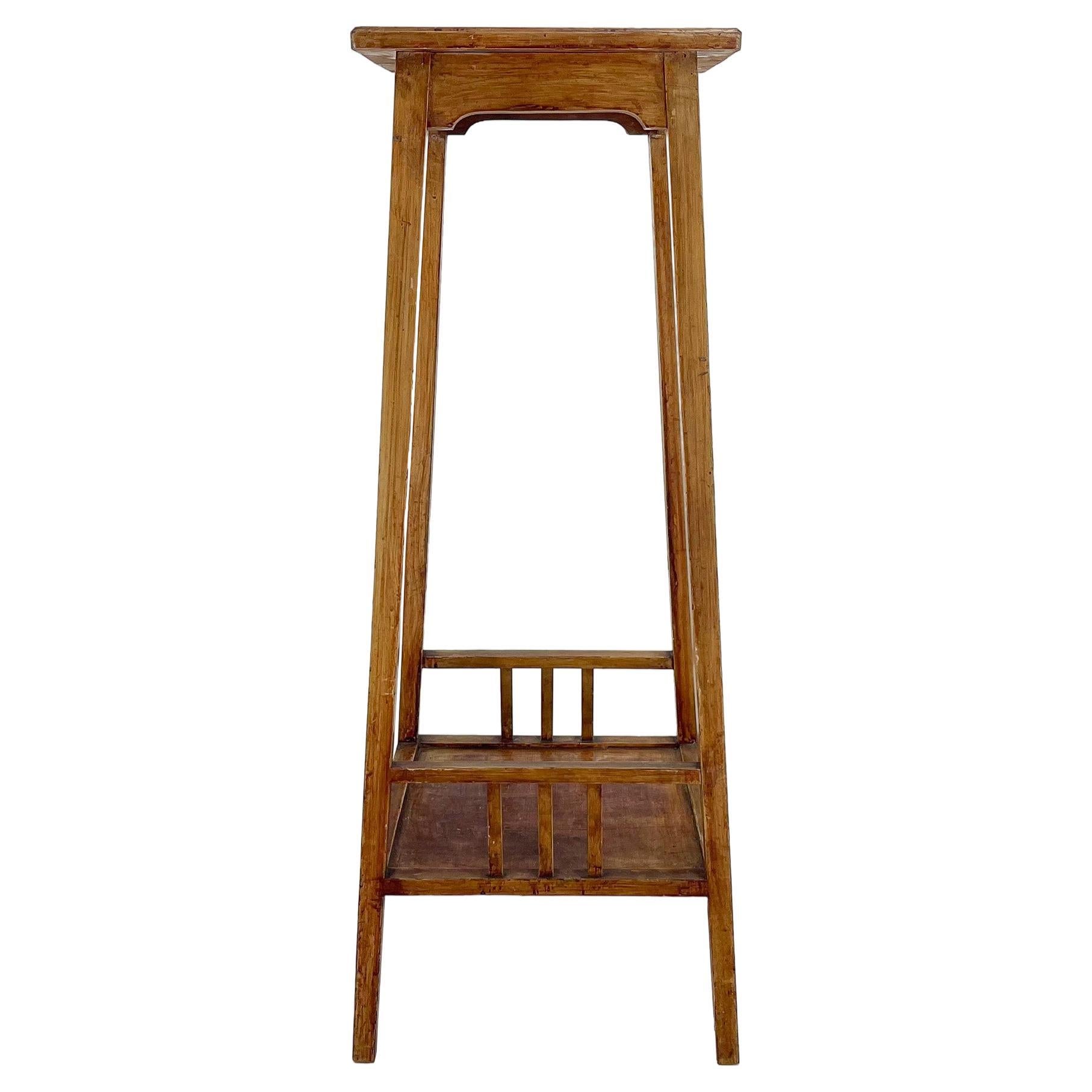 Tall Wooden Plant Stand, 1930s For Sale