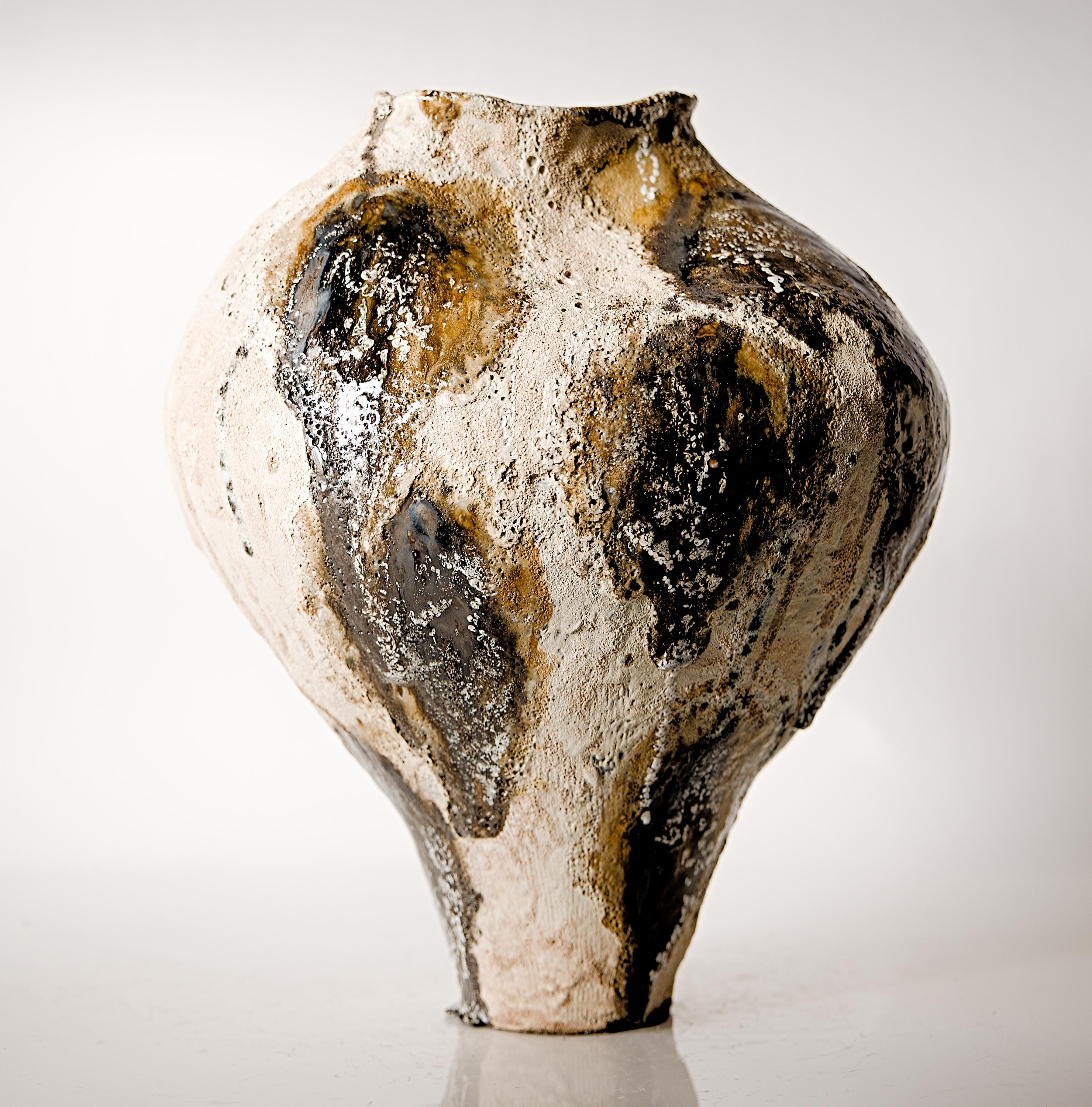 Smaltato Tall Woodland Moon Vessel- Hand Made Vase II in vendita