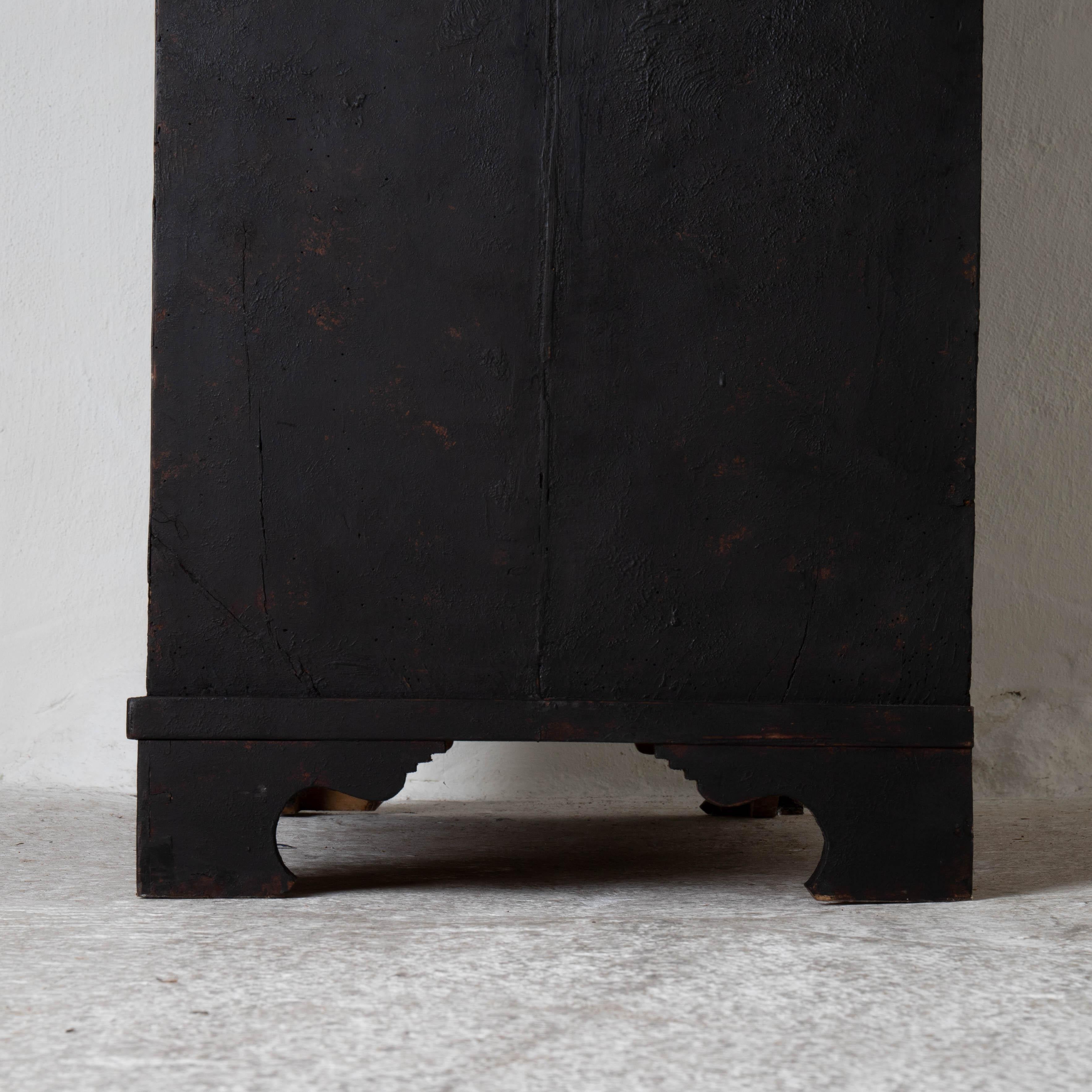 Tall Writing Desk Secretary Swedish Black 19th Century Sweden 1