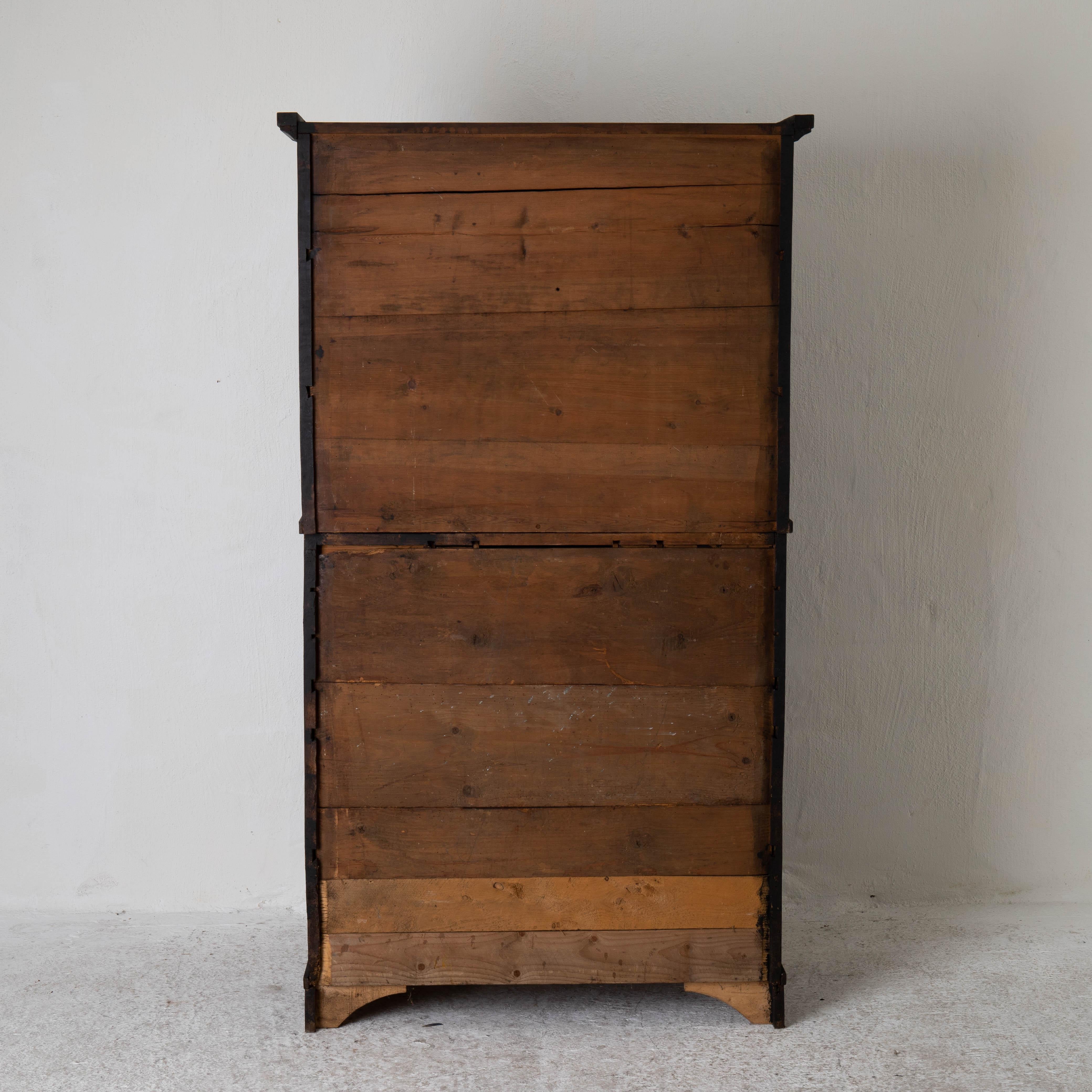 Tall Writing Desk Secretary Swedish Black 19th Century Sweden 2