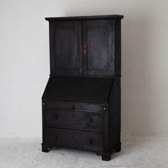 Tall Writing Desk Secretary Swedish Black 19th Century Sweden