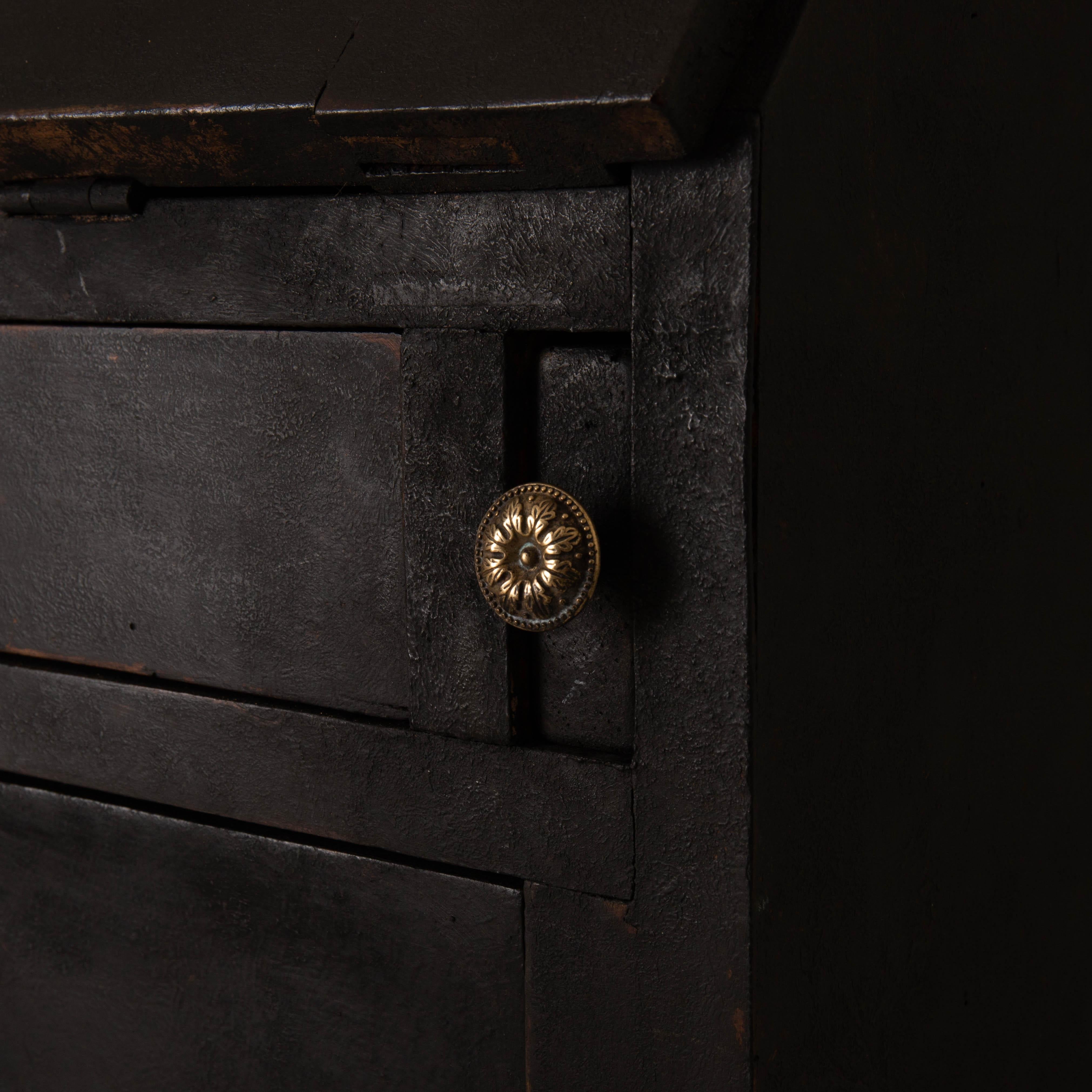 Gustavian Tall Writing Desk Secretary Swedish Black 19th Century Sweden