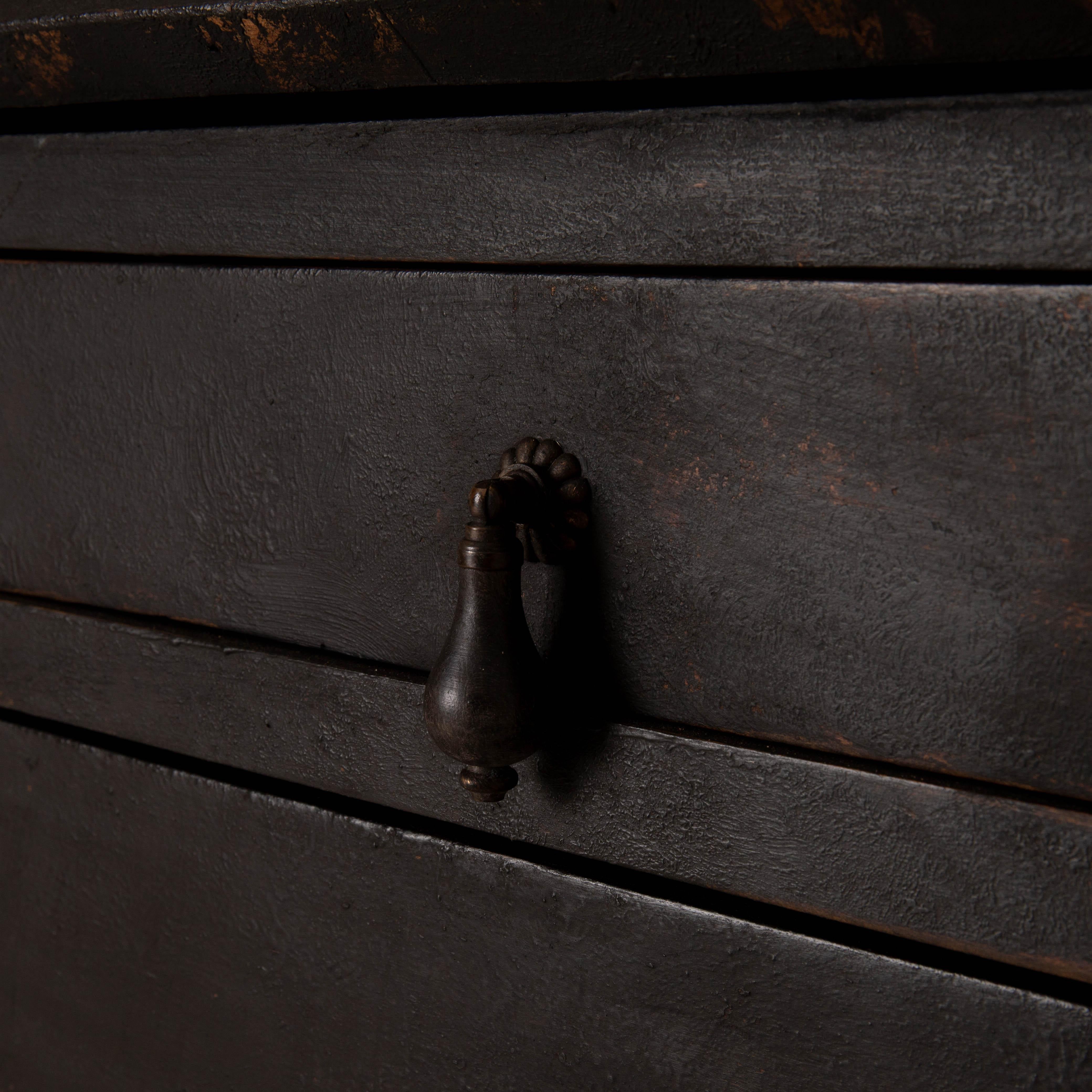 European Tall Writing Desk Secretary Swedish Black 19th Century Sweden