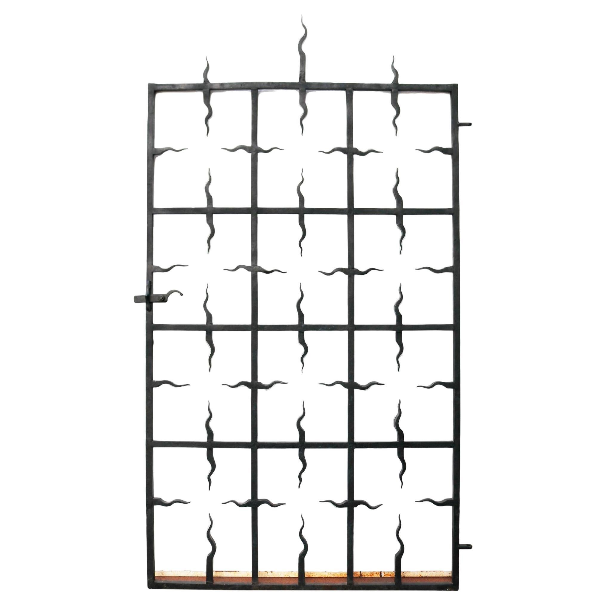 Tall Wrought Iron Antique Gate For Sale