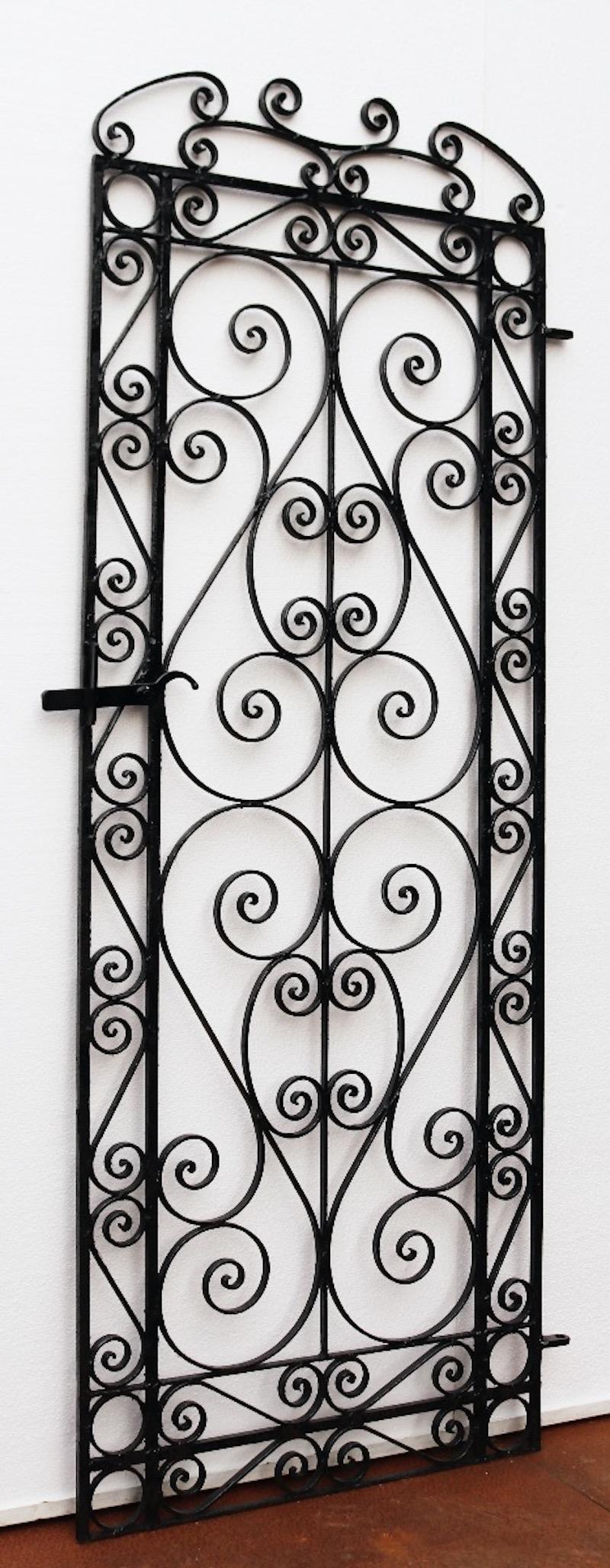 20th Century Tall Wrought Iron Pedestrian Gate For Sale