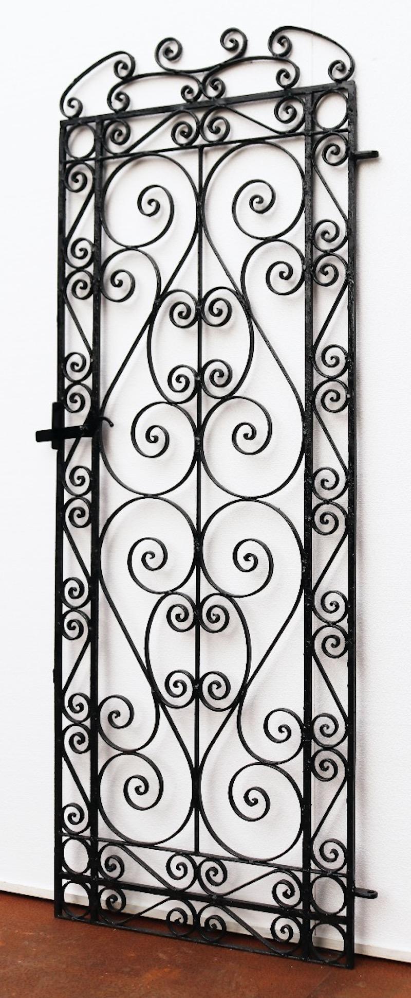 Tall Wrought Iron Pedestrian Gate For Sale 1