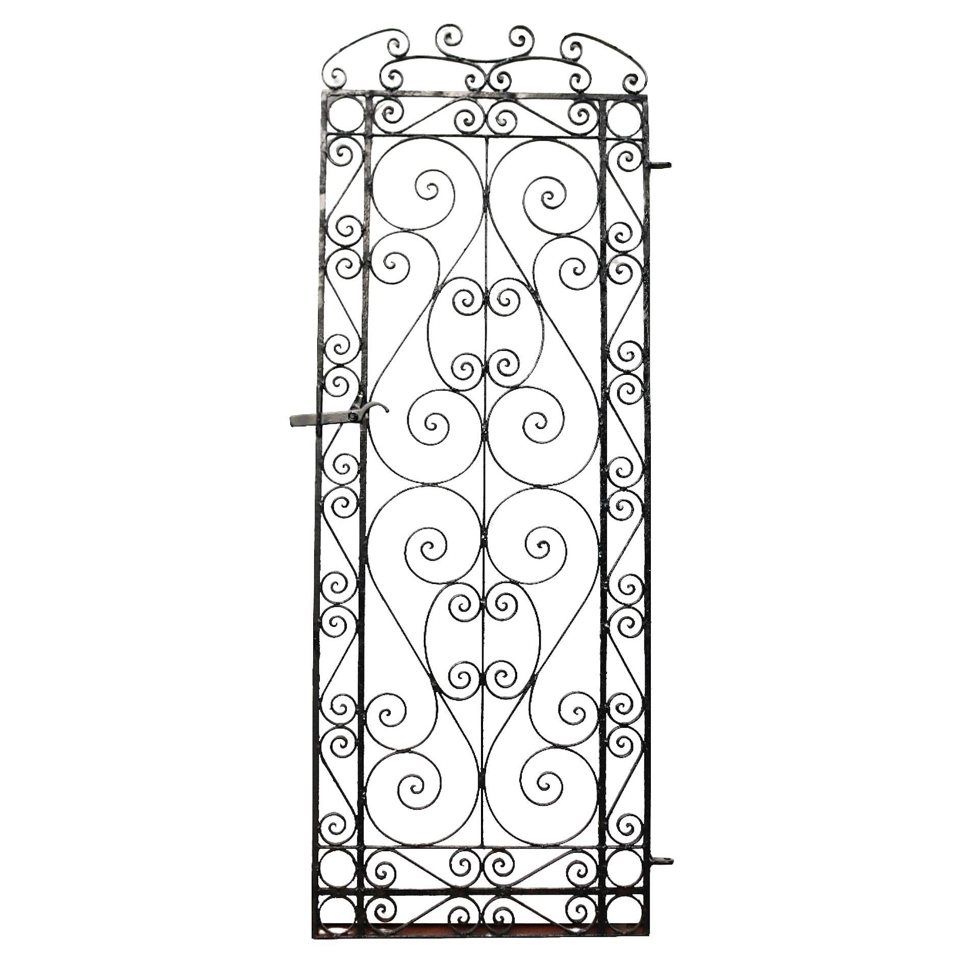 Tall Wrought Iron Pedestrian Gate For Sale