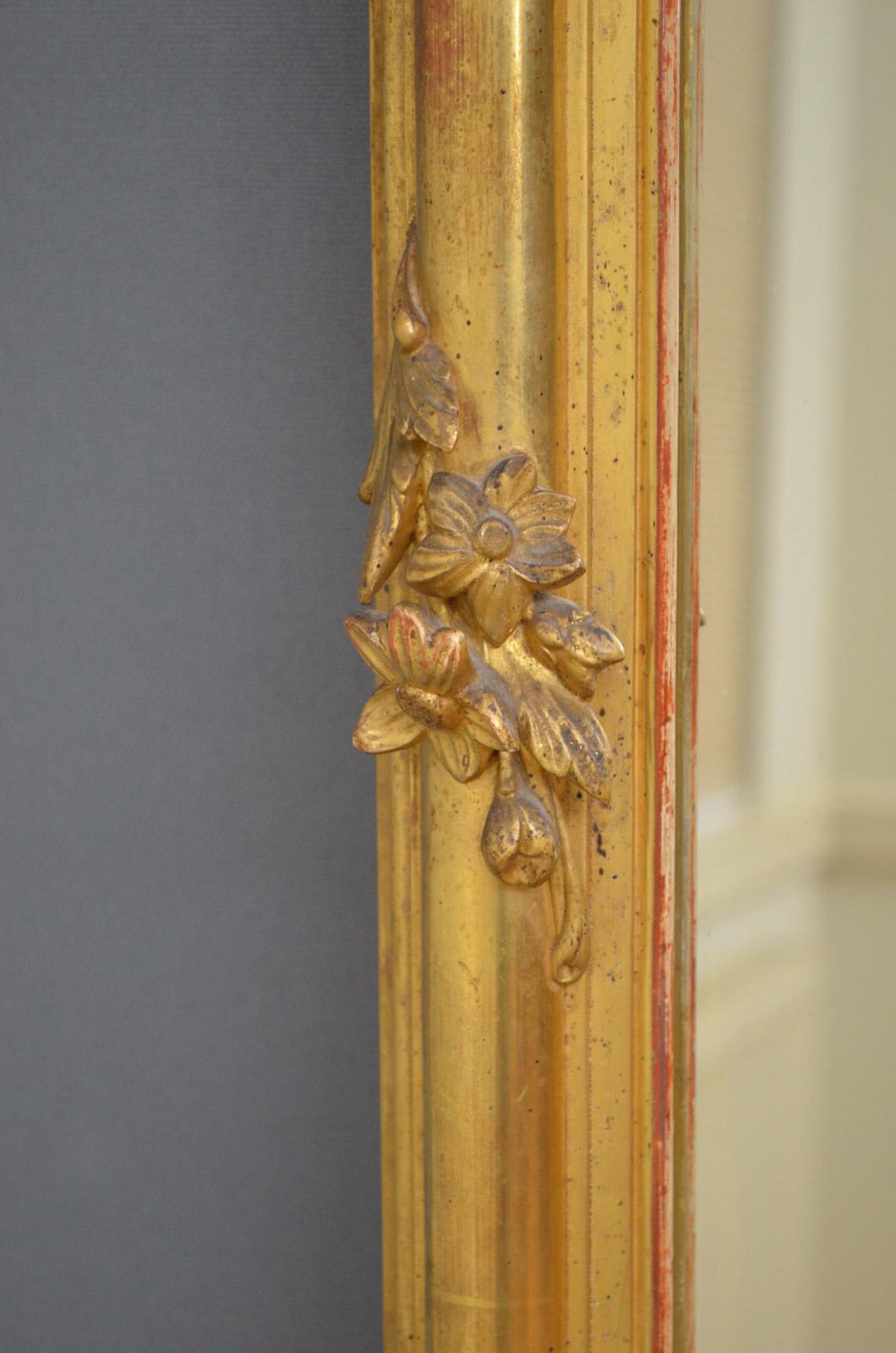 French Tall 19th Century Giltwood Mirror