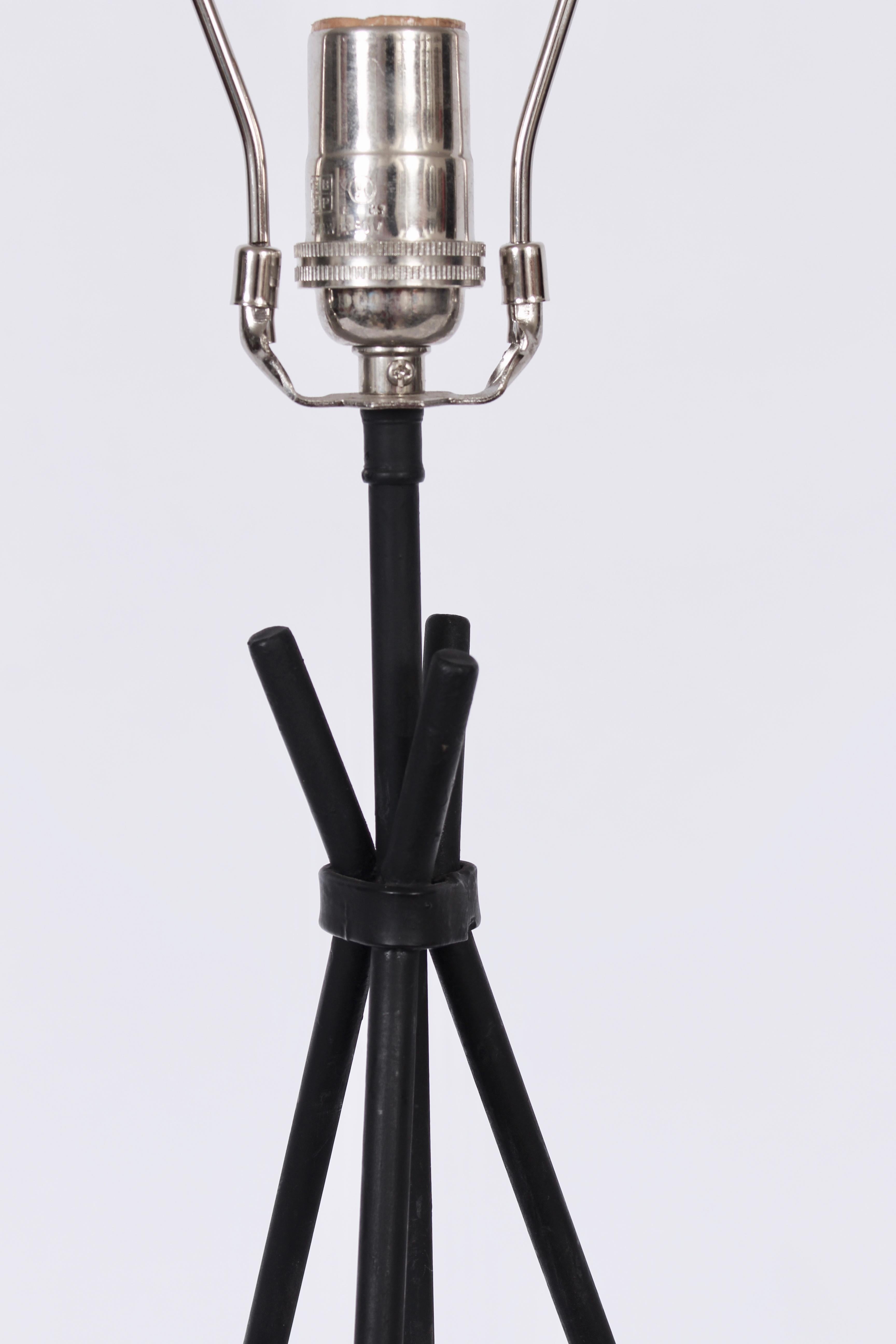 black wire table lamp