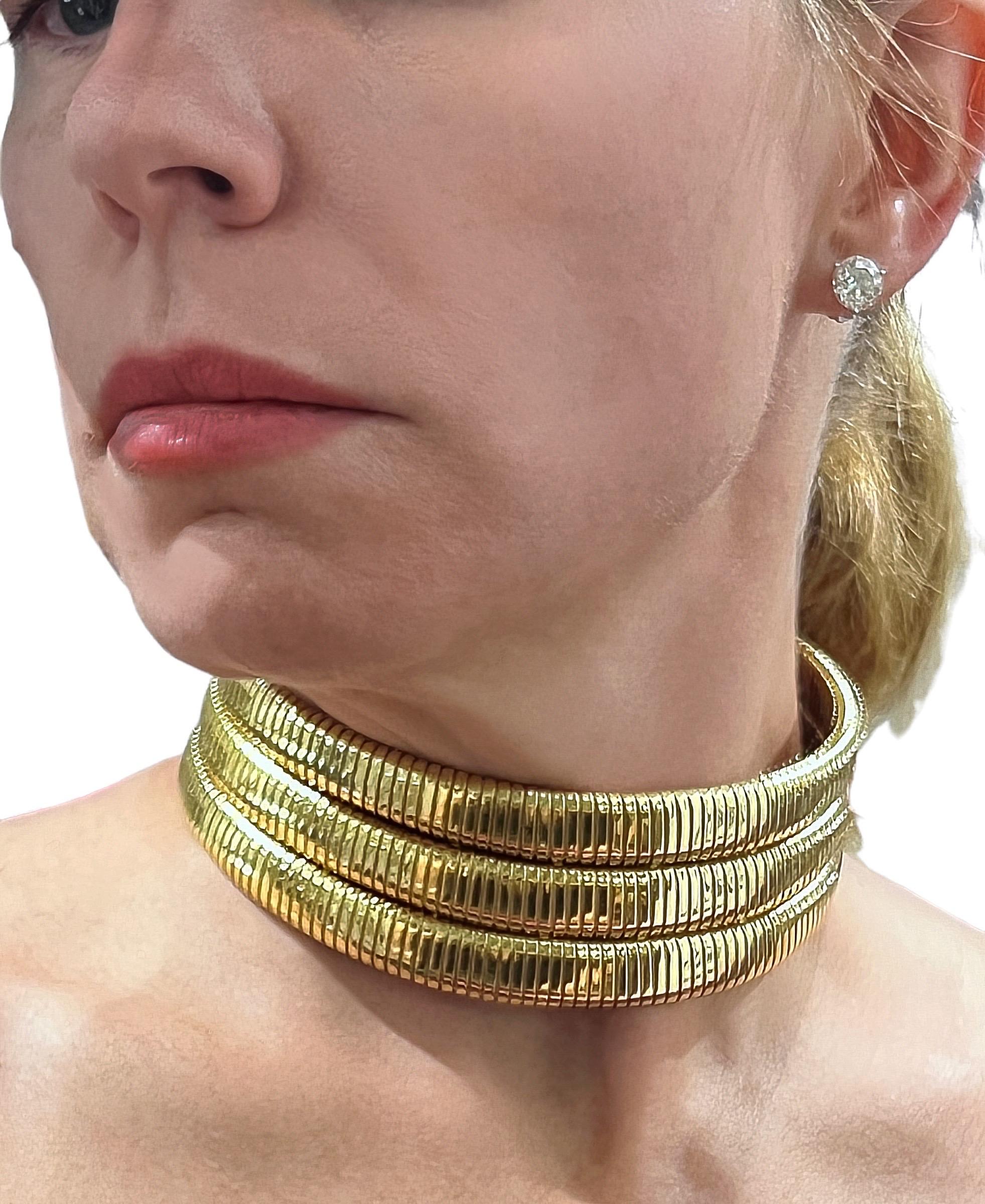 Tallarico 3 Layer Tubogas Coil Necklace / Choker In Excellent Condition In Saint Louis, MO