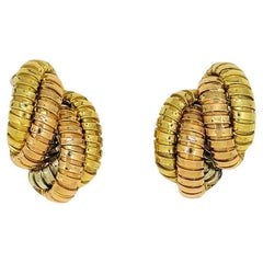 Tallarico Carlo Weingrill Tubogas Ohrringe Dreifarbige 18k Gold Ohrringe