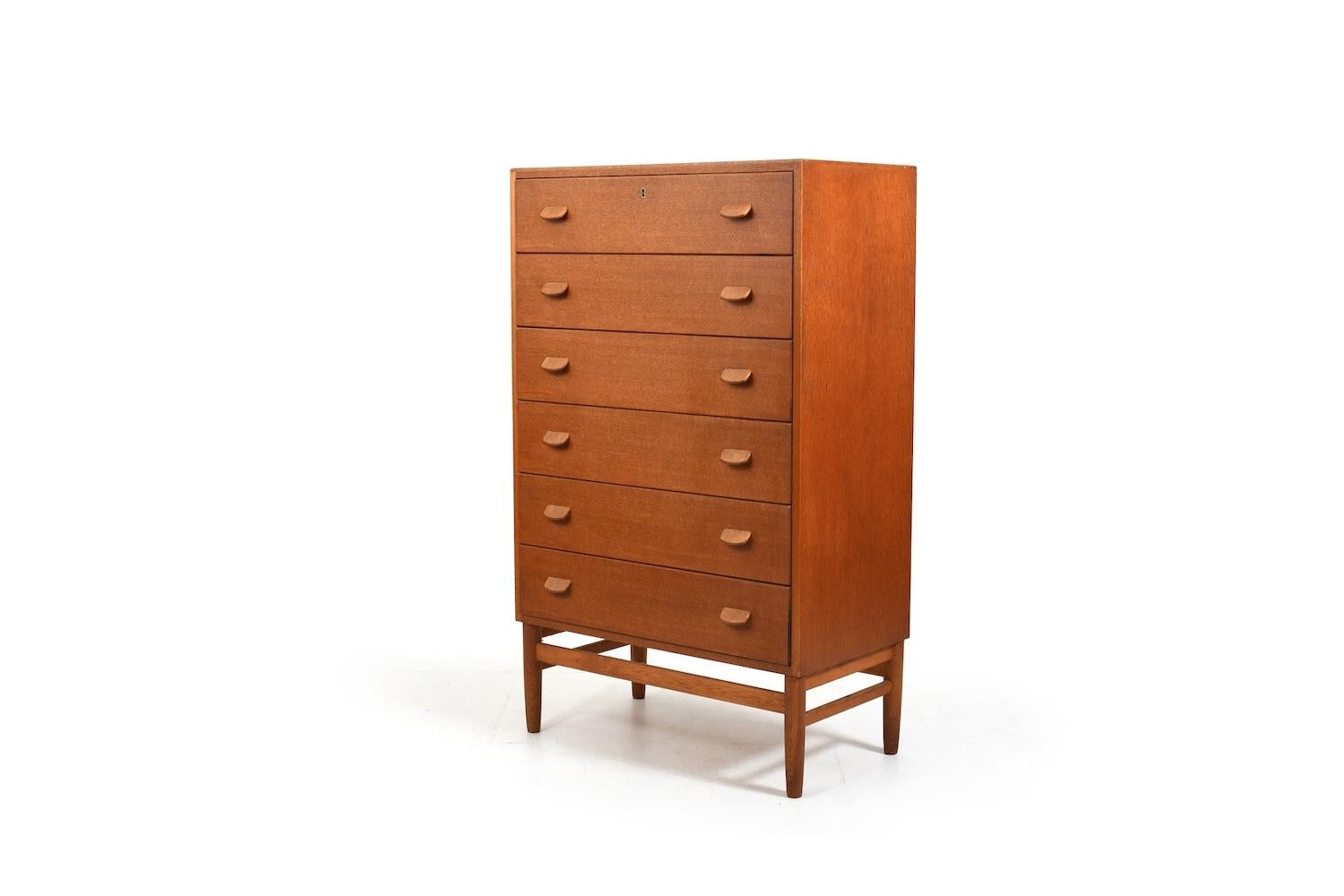 20th Century Tallboy Chest of Drawer by Poul M. Volther 1950s For Sale