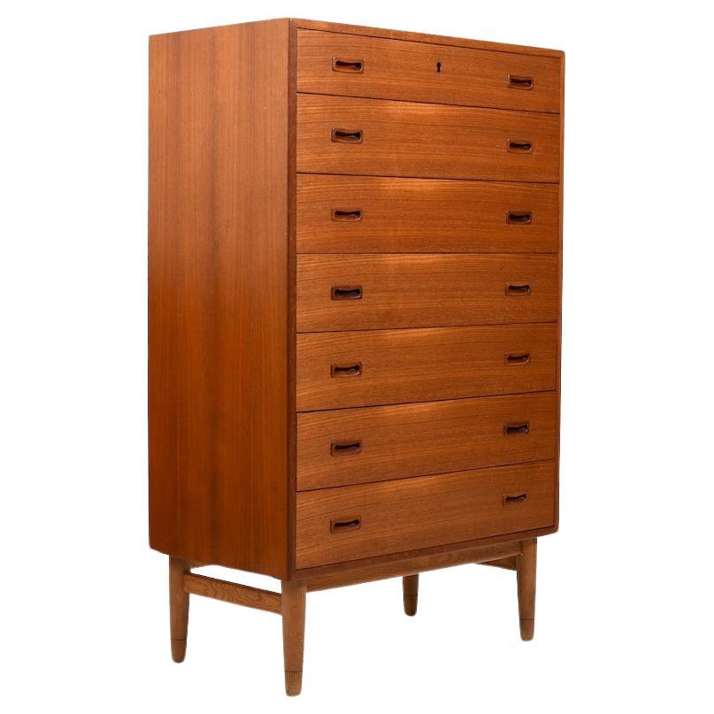 Tallboy Chest of Drawers in Teak by Omann Jun. 1960s. For Sale