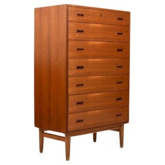 Used Tallboy Chest of Drawers in Teak by Omann Jun. 1960s.
