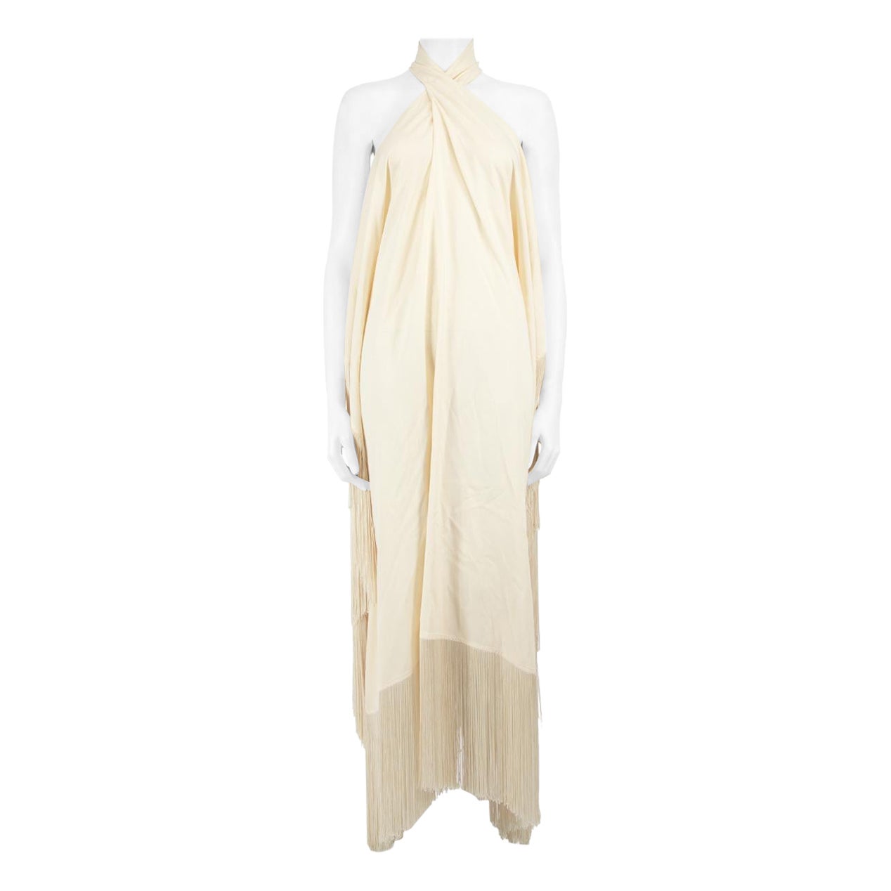 Taller Marmo Ecru Nina Fringed Maxi Dress Size M