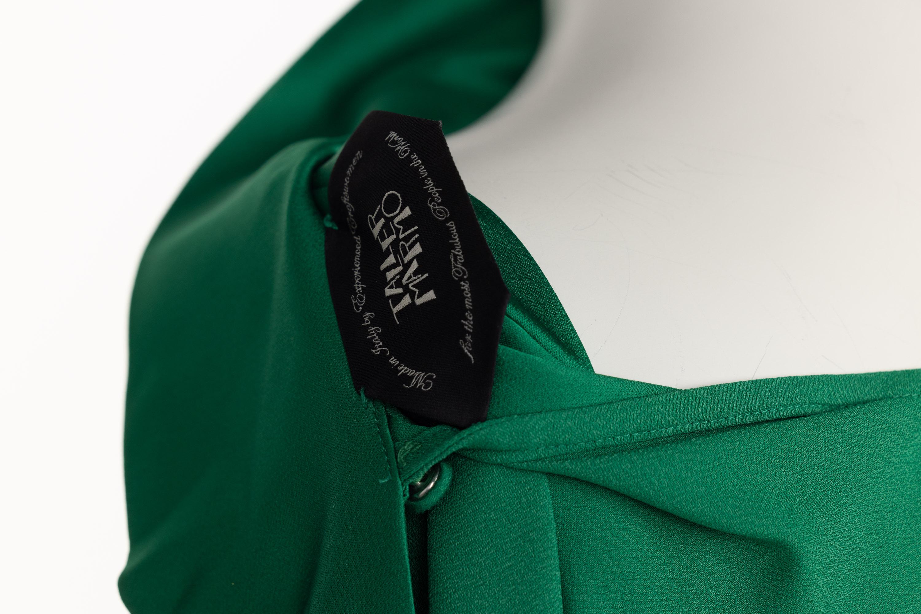 Taller Marmo Green Fringed Crepe Kaftan Dress 2022 6