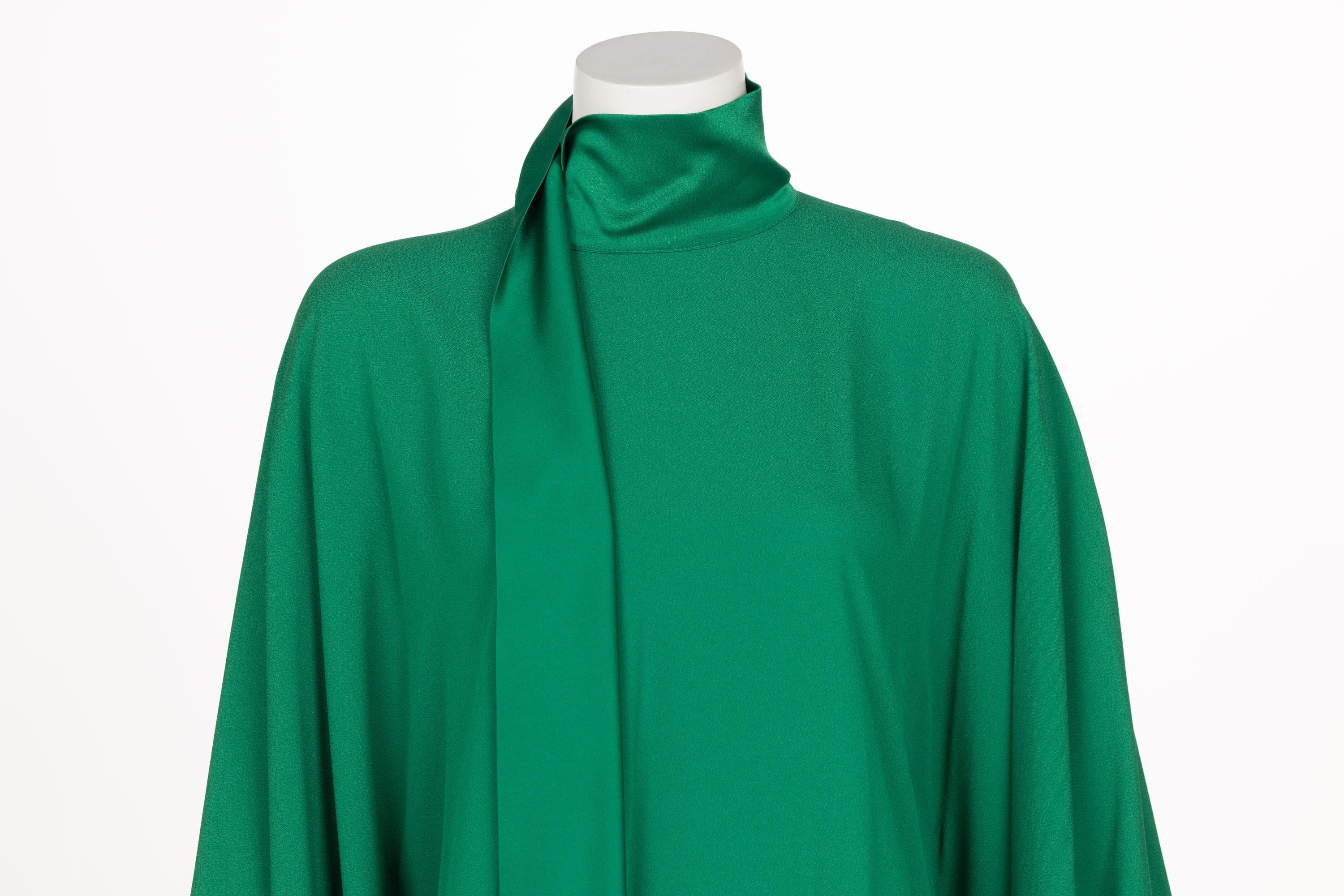 Taller Marmo Green Fringed Crepe Kaftan Dress 2022 2