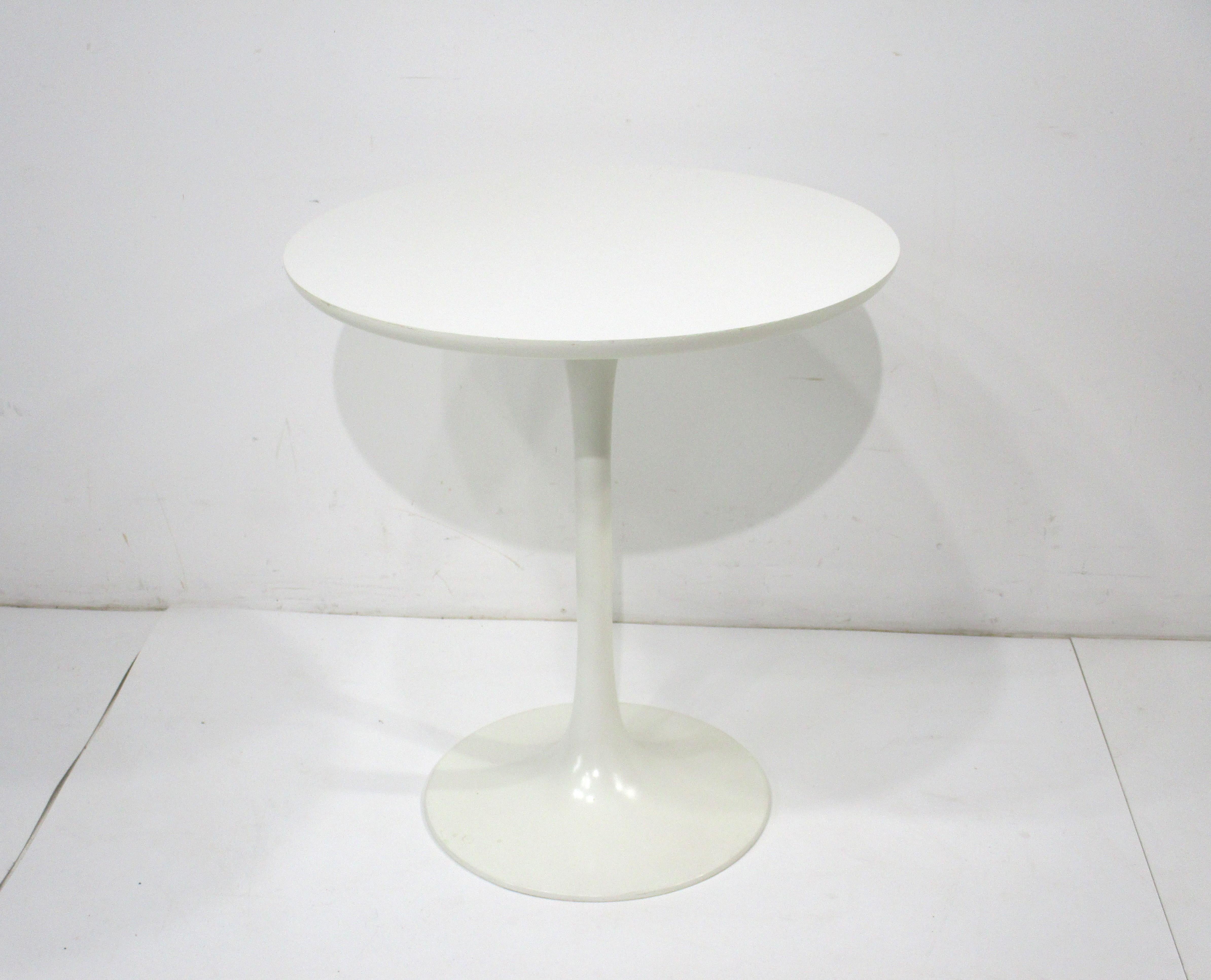 Mid-Century Modern Taller Tulip Side / Lamp Table by Maurice Burke in the style of Saarinen  For Sale