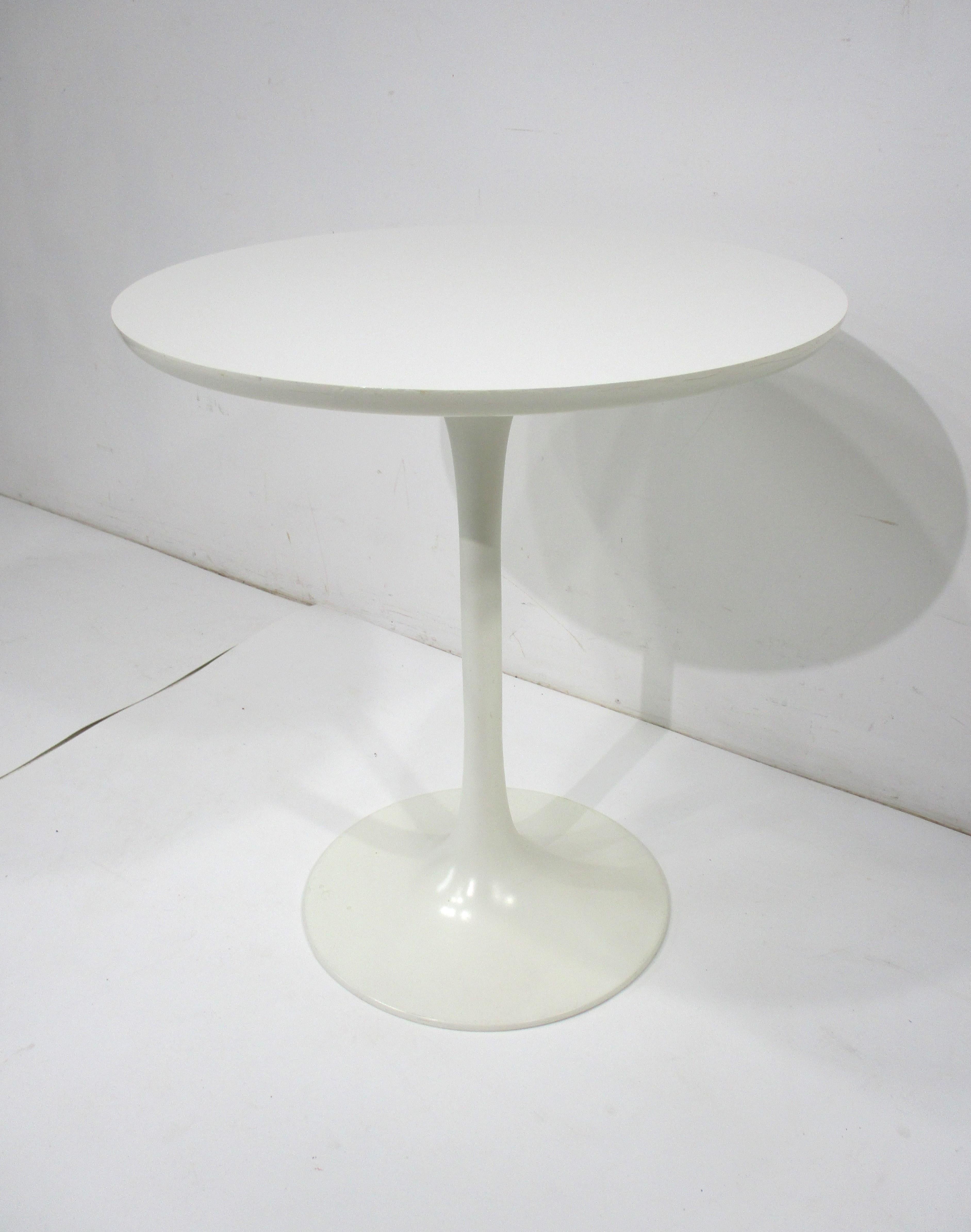 Taller Tulip Side / Lamp Table by Maurice Burke in the style of Saarinen  For Sale 1