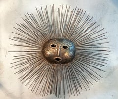Talleres Emaus Mexican Mid-Century Modern Bronze and Brass Sun Wall Decoration