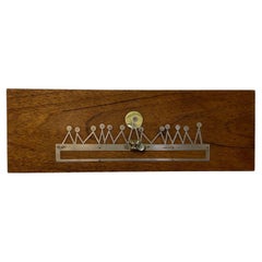 Talleres Monasticos Abstract Last Supper Mahogany Silver Brass Wall Plaque 1970s