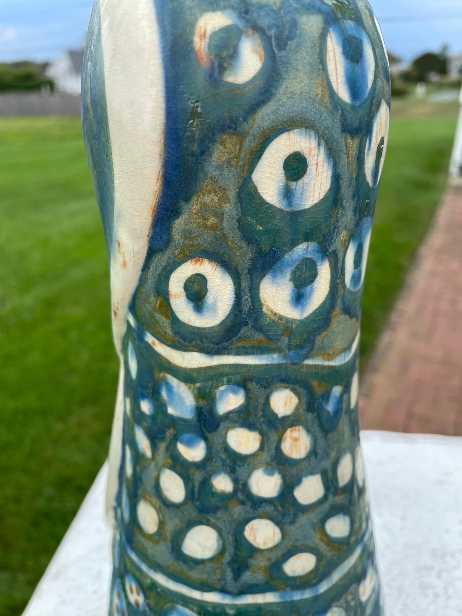 Tall Whimsical Rooster Masterwork Hand Painted Gem Eva Fritz-Lindner In Good Condition For Sale In South Burlington, VT