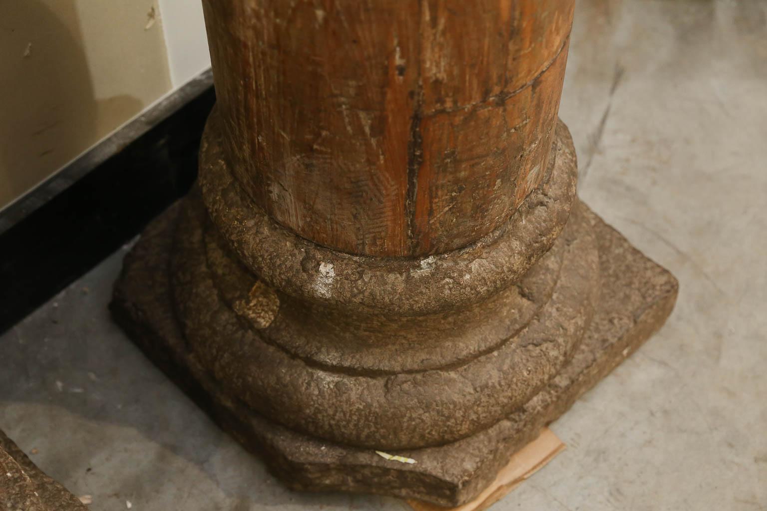 Indian Tall Vintage Wooden Load Bearing Columns For Sale