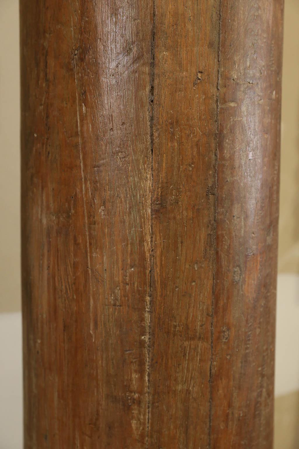 Hand-Crafted Tall Vintage Wooden Load Bearing Columns For Sale