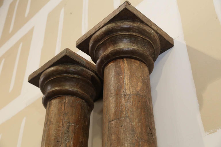 Tall Vintage Wooden Load Bearing Columns For Sale at 1stDibs