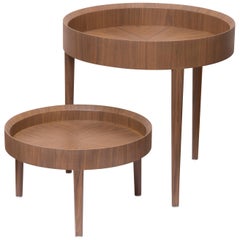 "Tallgirl" Contemporary Set of 2 Walnut Nesting Tables