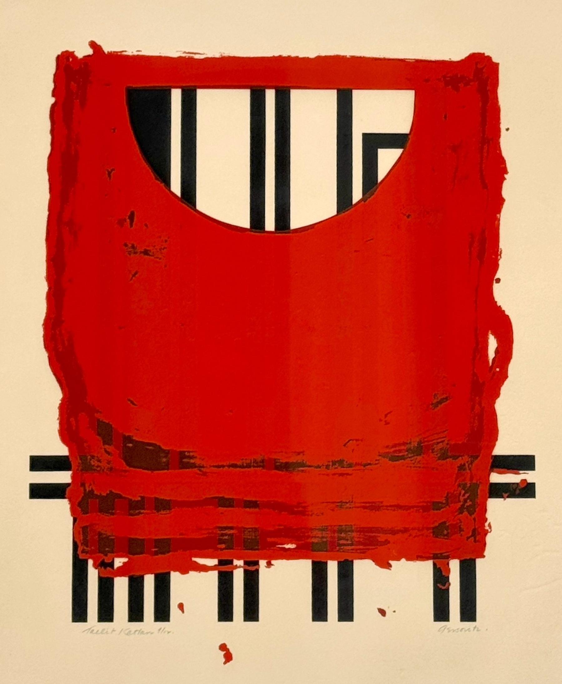 „Tallit Kattan“ Nr. 9 /12, 1975,  Lithographie von Sarah V. Gersouitz  (Moderne der Mitte des Jahrhunderts) im Angebot