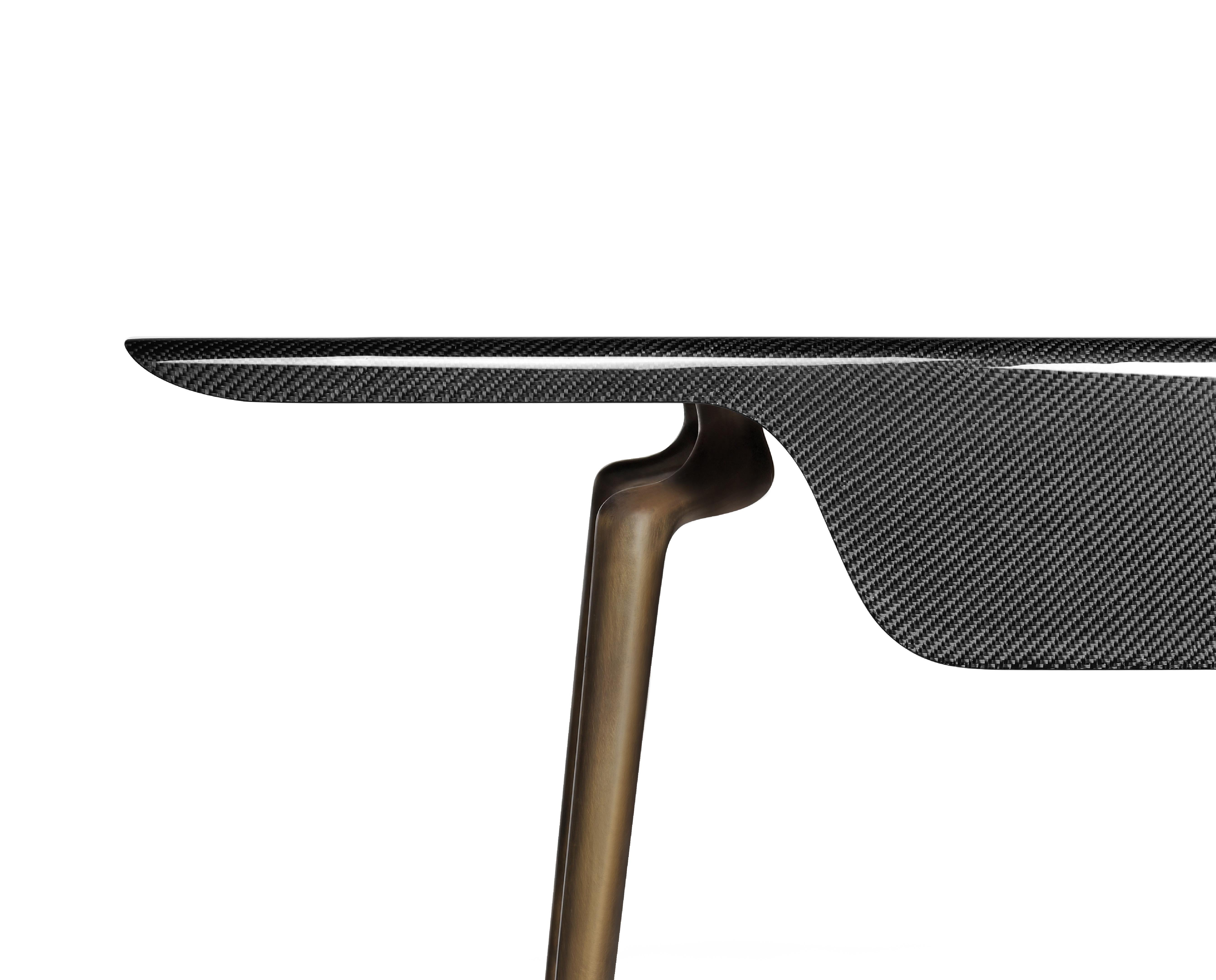 Contemporary Carbon Fiber and Cast Brass Talon Desk by Madheke