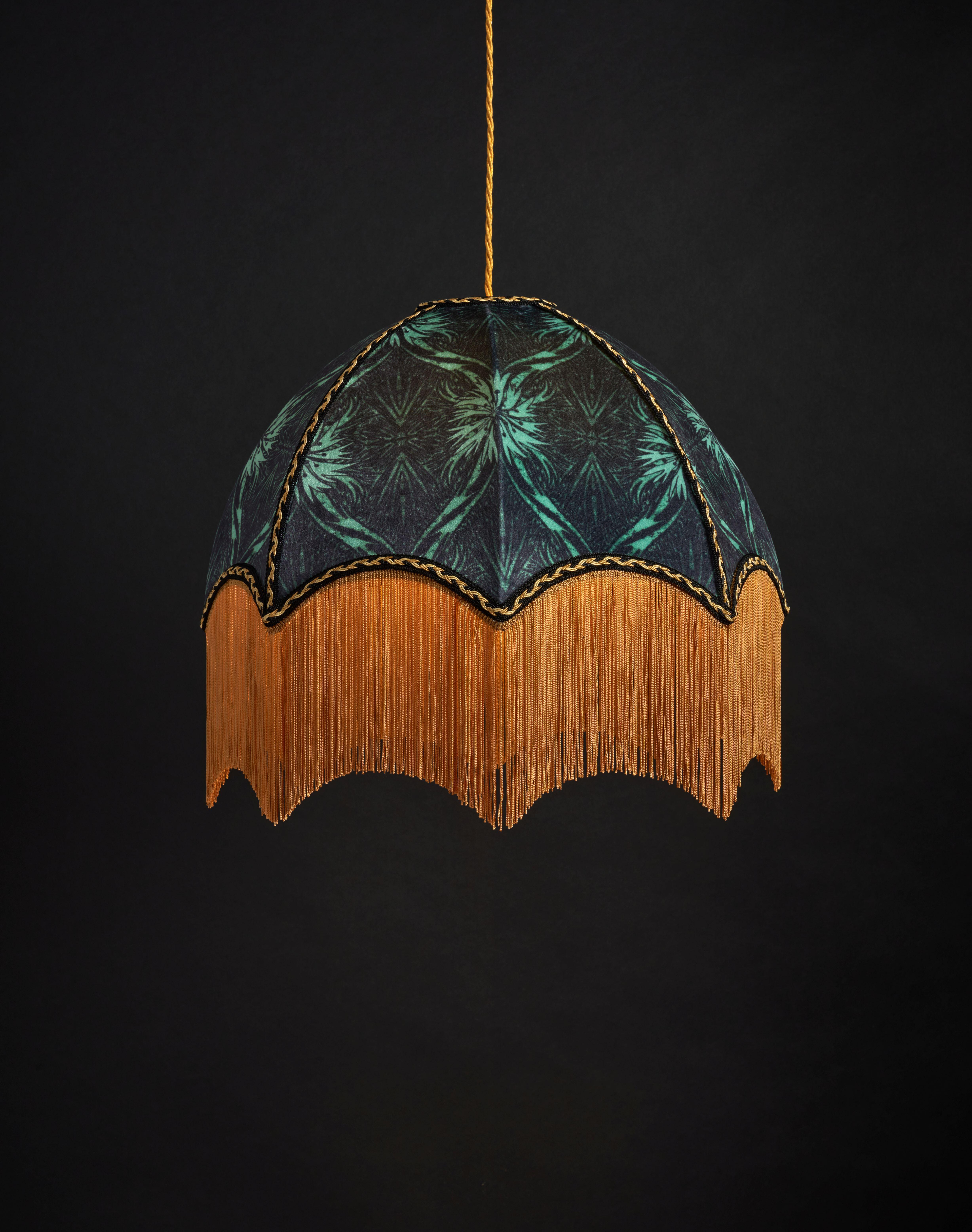 velvet lampshade with fringe