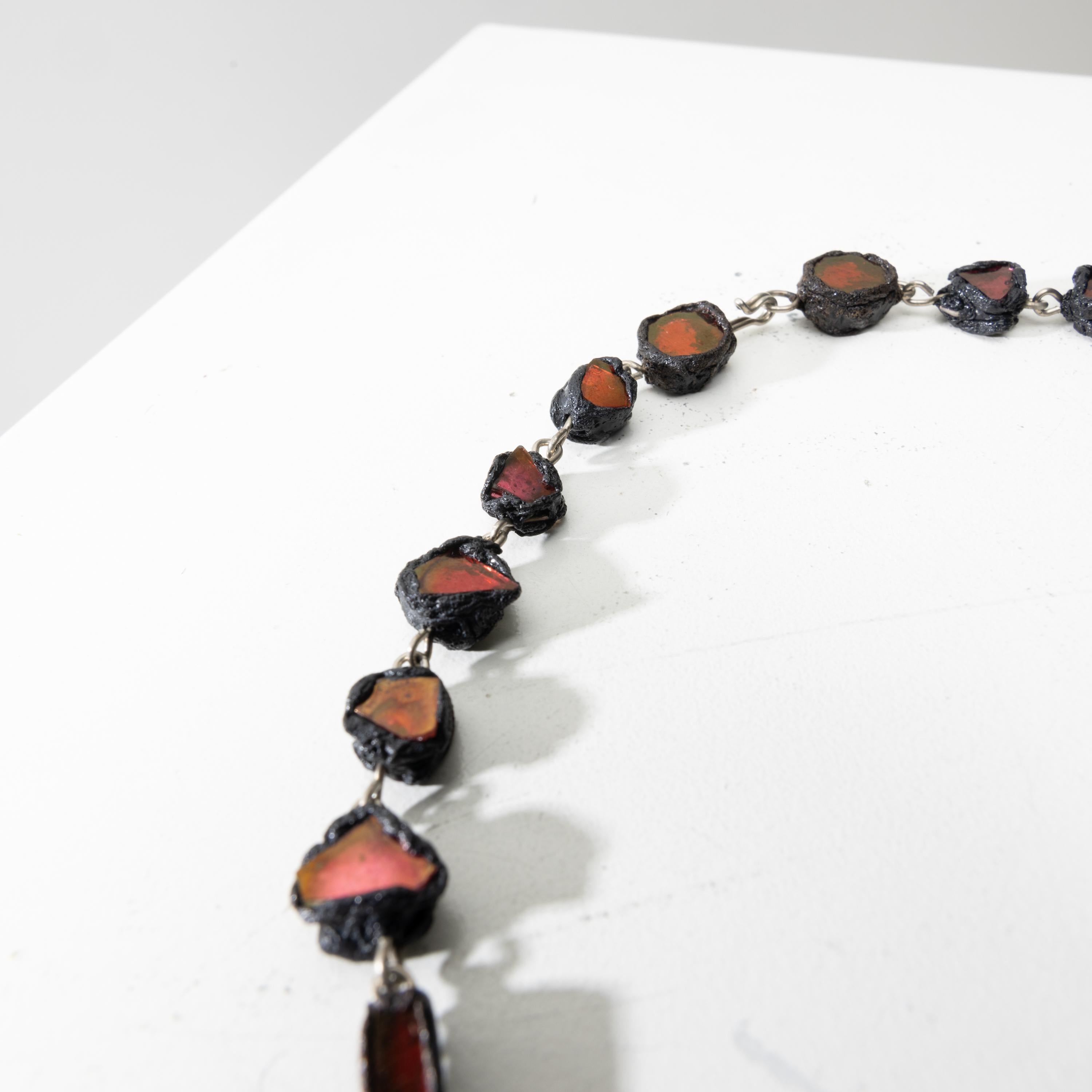 Mirror Talosel choker necklace by Line Vautrin For Sale
