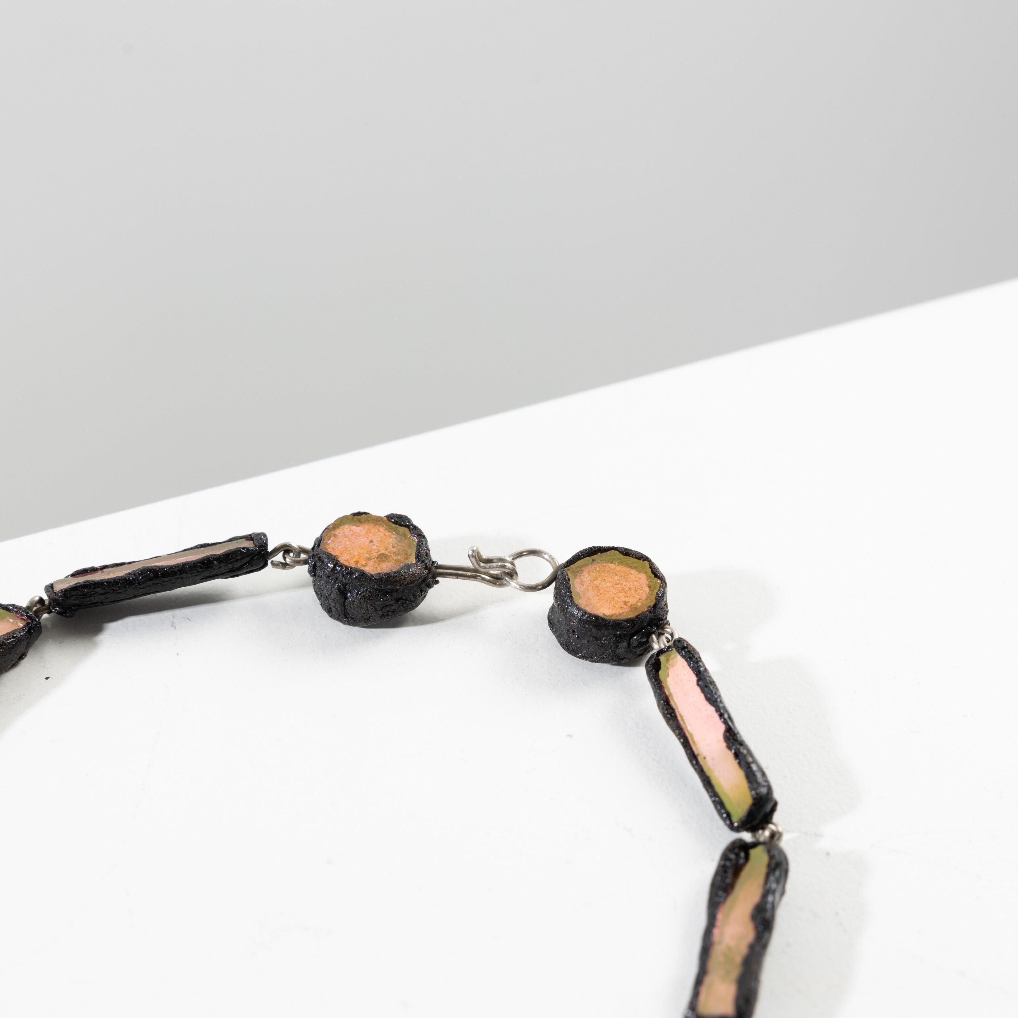 French Talosel long necklace by Line Vautrin For Sale
