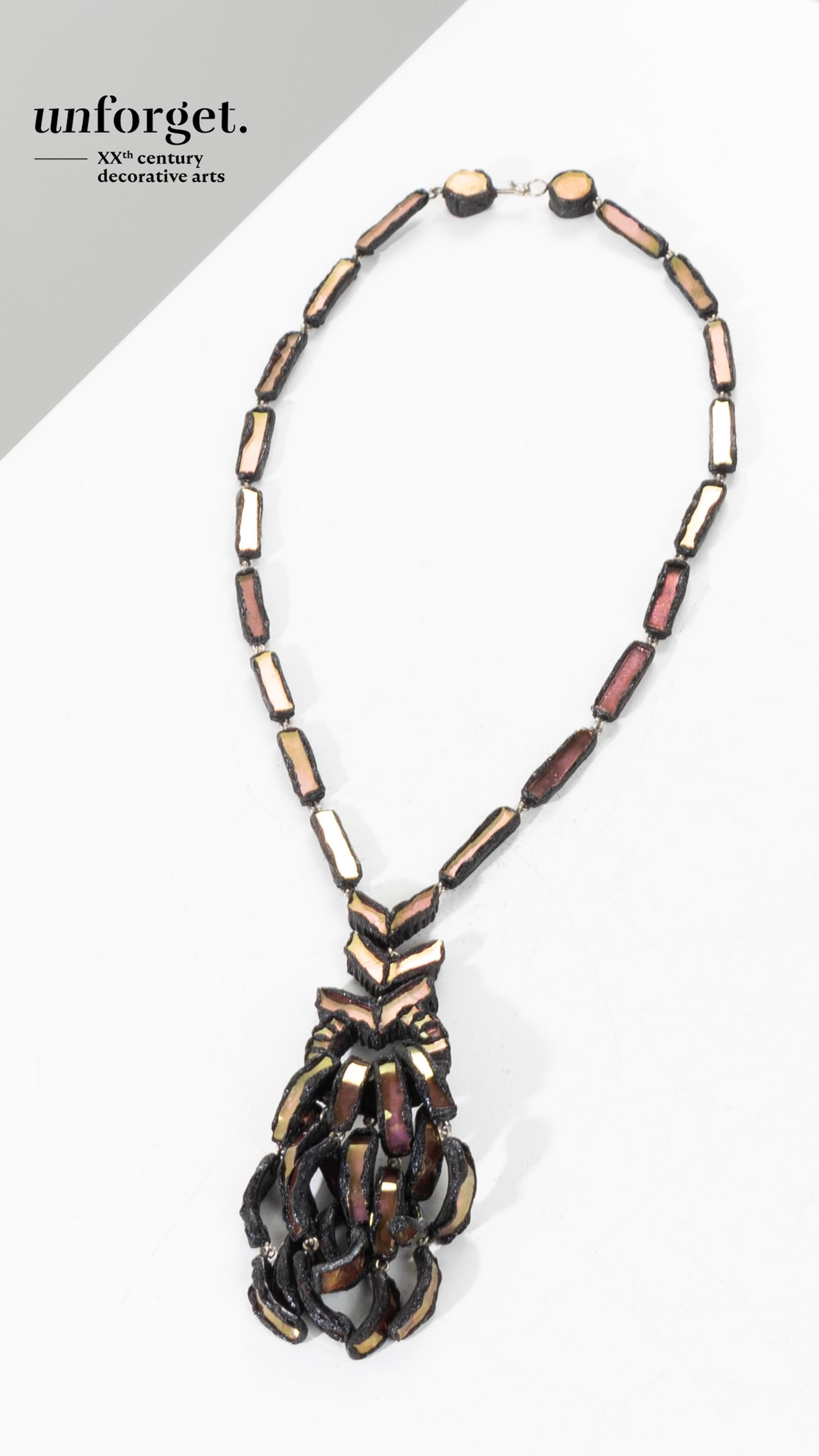 Mirror Talosel long necklace by Line Vautrin For Sale