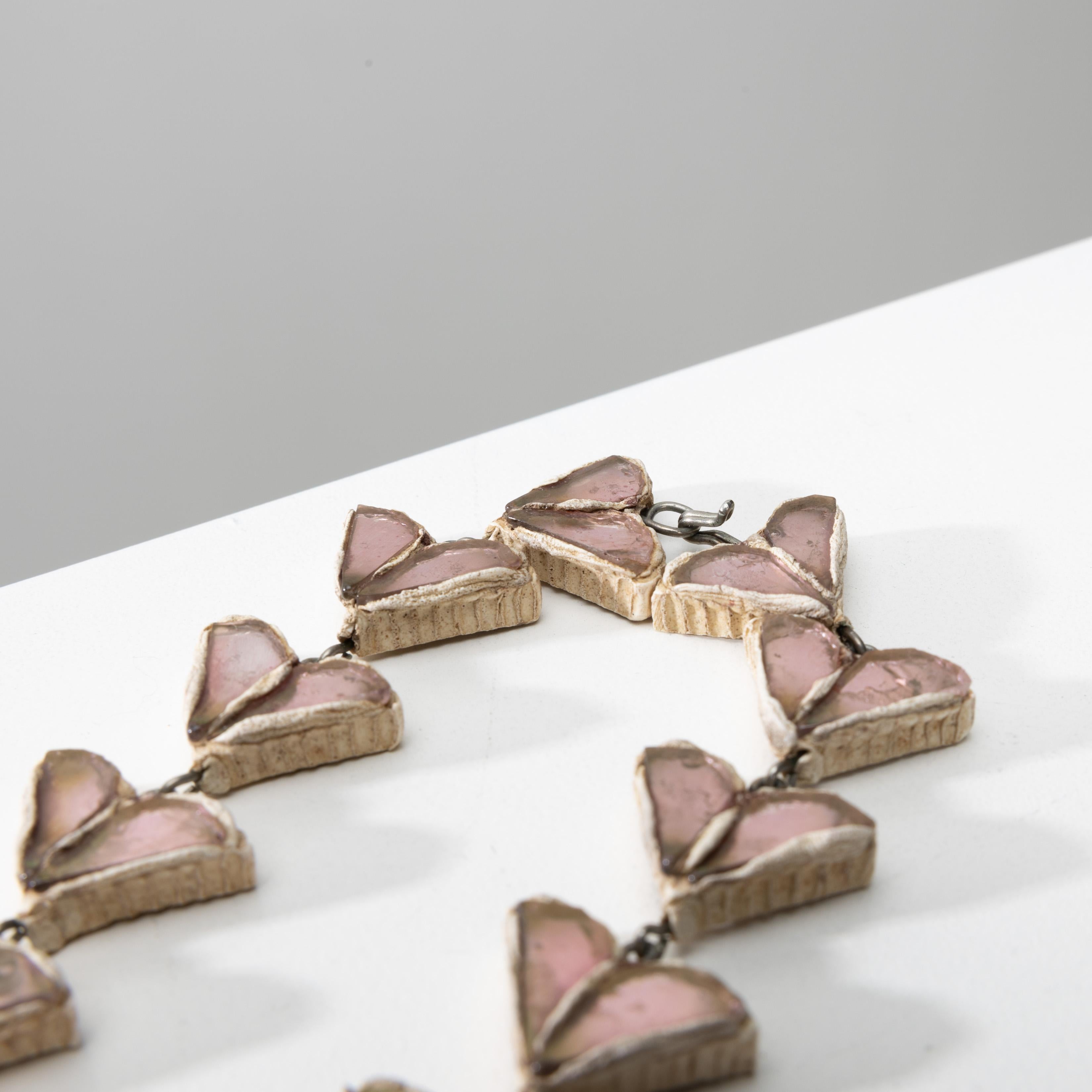 20th Century Talosel necklace (Model called Régence) with pair of earrings by Line Vautrin